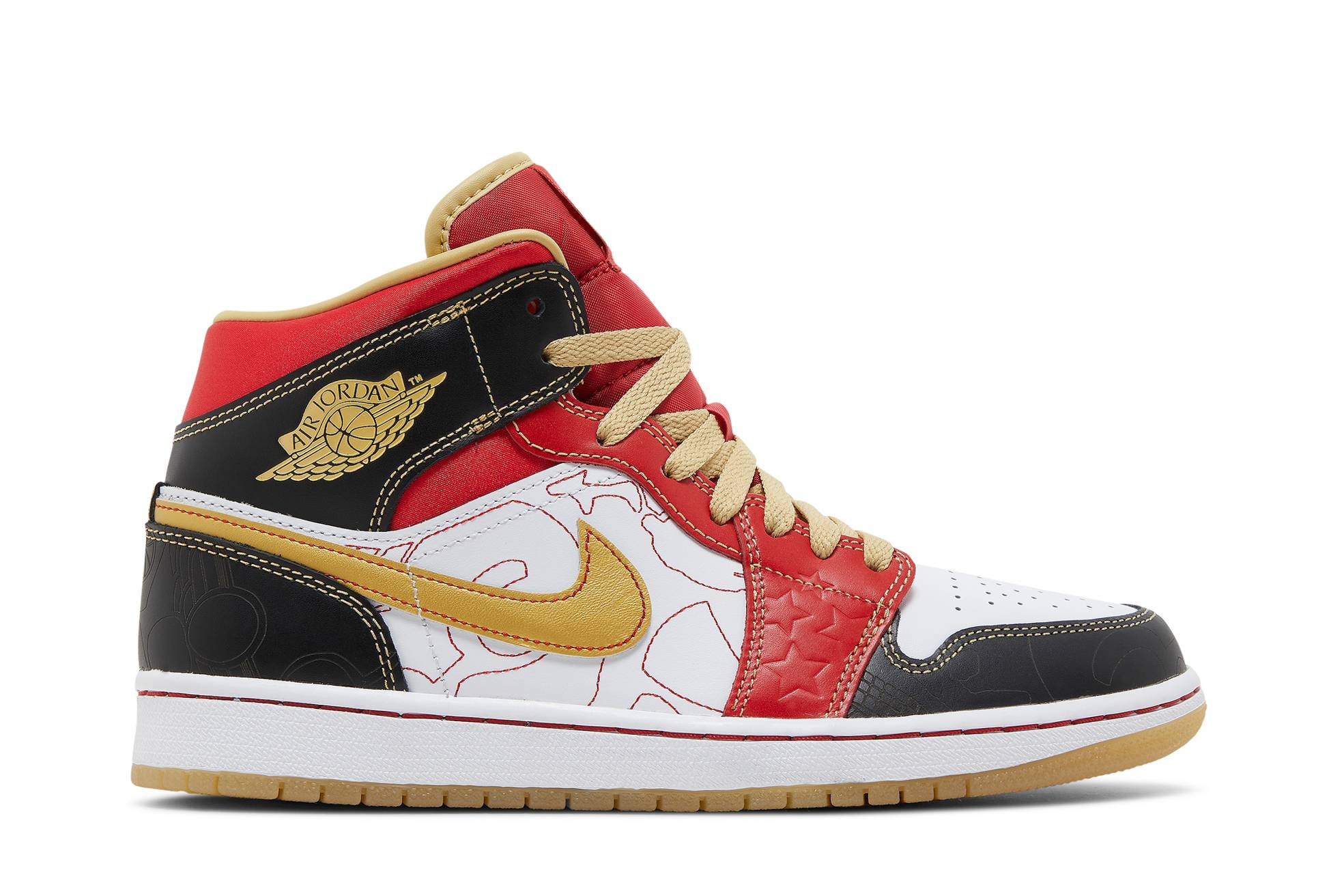 Air Jordan 1 Mid XQ 'White Black Sport Red' 2022 DV0576-176 Simpleartly Store