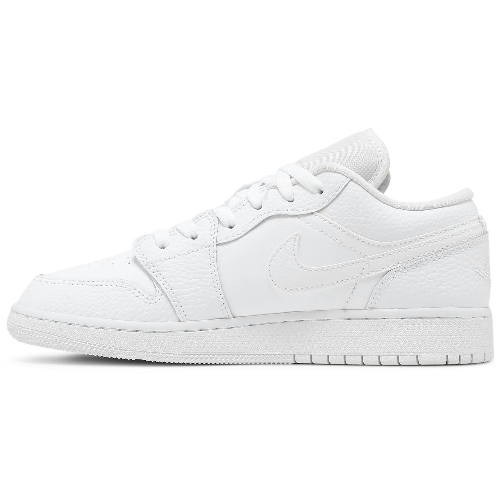(Grade School) Air Jordan 1 Low Triple White 553560-130 Moroen - Image 3