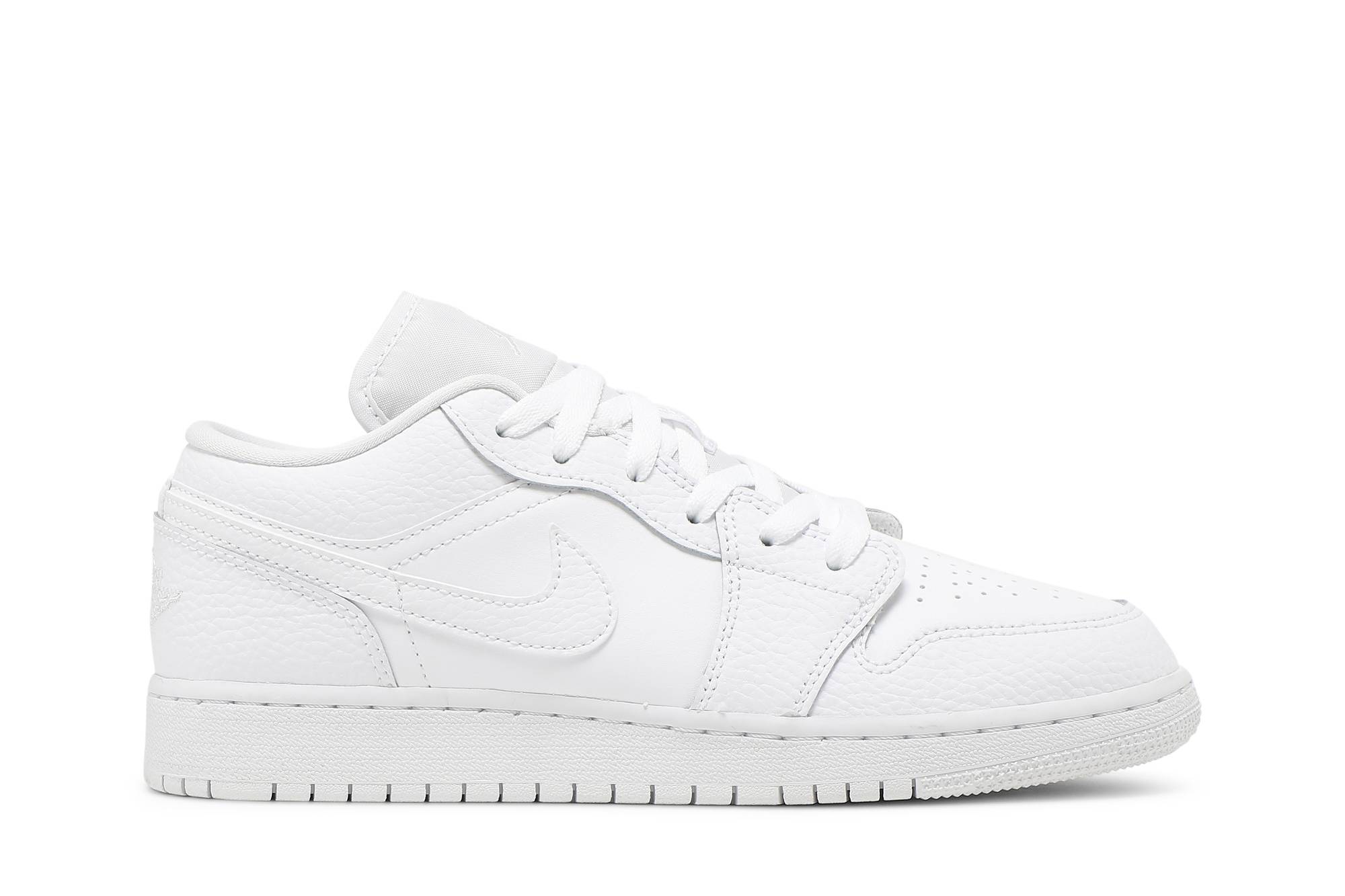 (Grade School) Air Jordan 1 Low Triple White 553560-130 Moroen