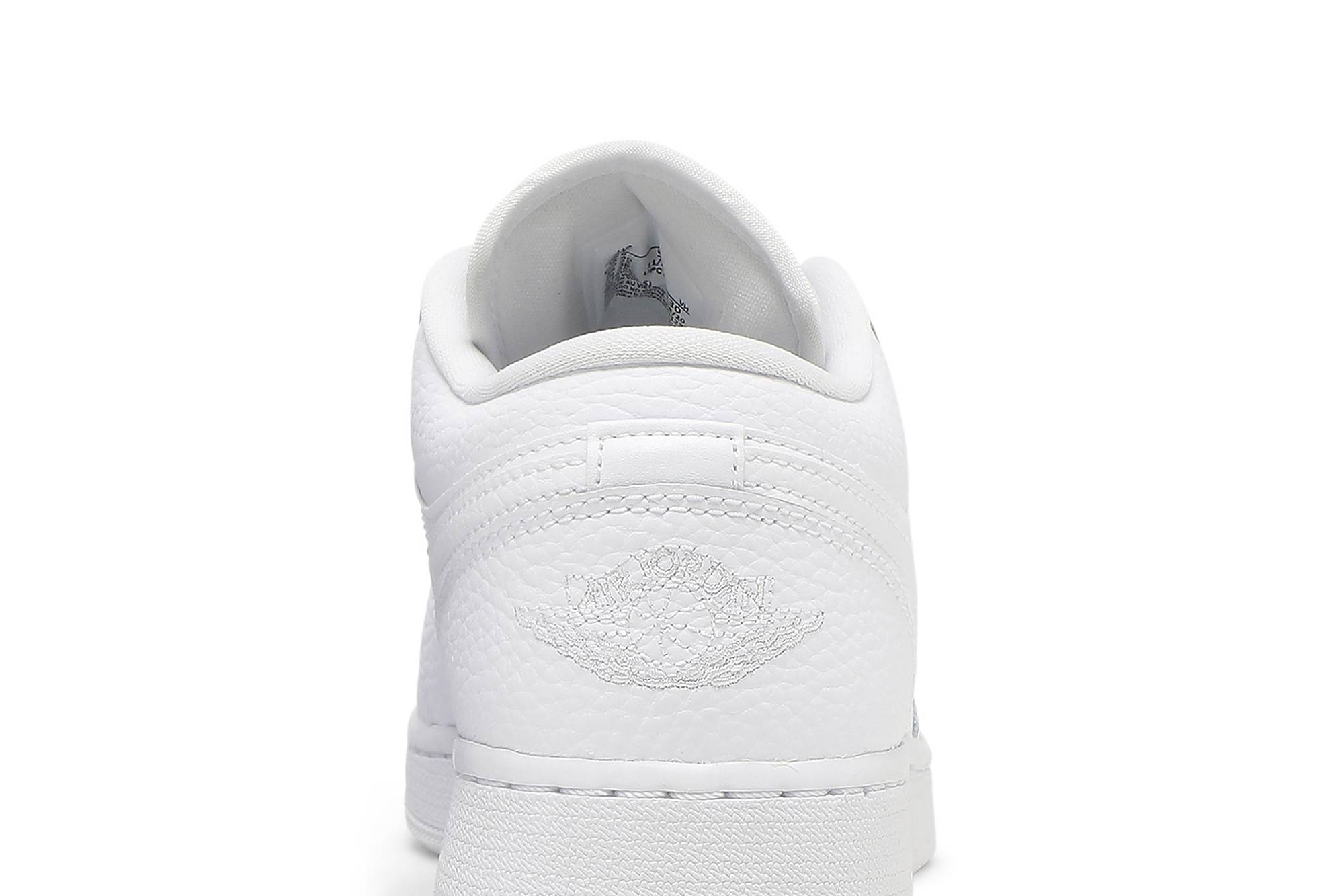 (Grade School) Air Jordan 1 Low Triple White 553560-130 Moroen - Image 14