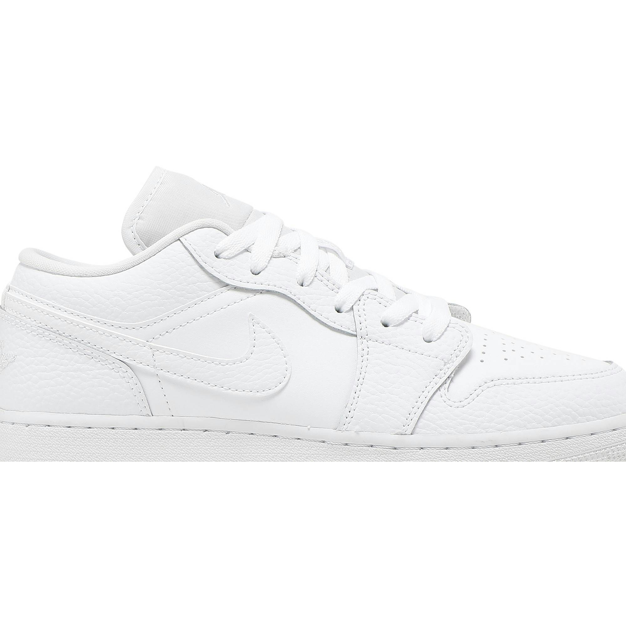 (Grade School) Air Jordan 1 Low Triple White 553560-130 Moroen - Image 2