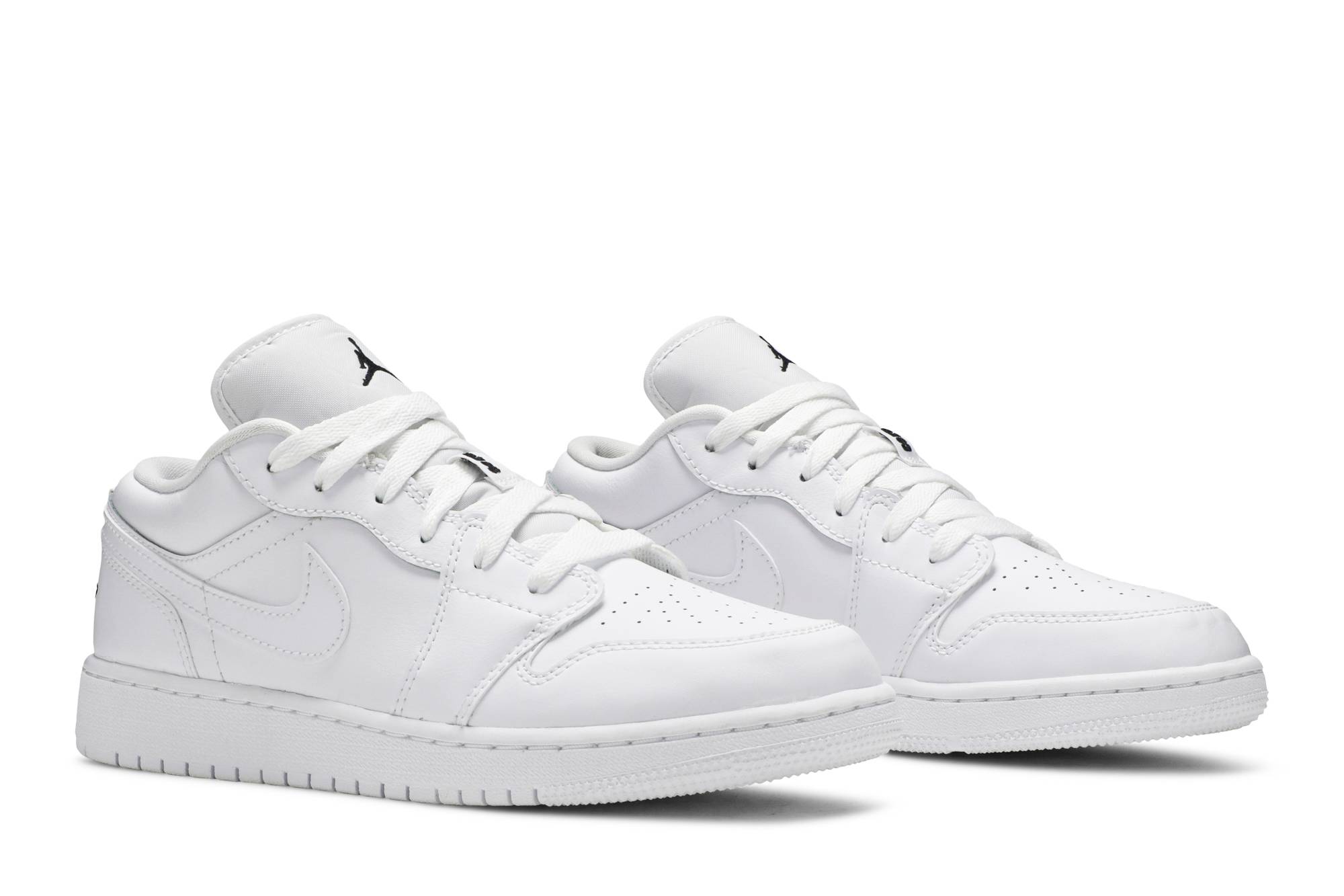 (Grade School) Air Jordan 1 Low White Black 553560-101 Coiloa - Imagem 8