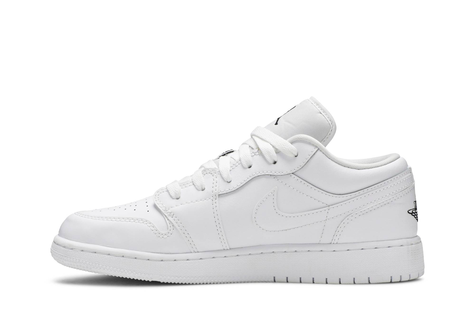 (Grade School) Air Jordan 1 Low White Black 553560-101 Coiloa - Imagem 3