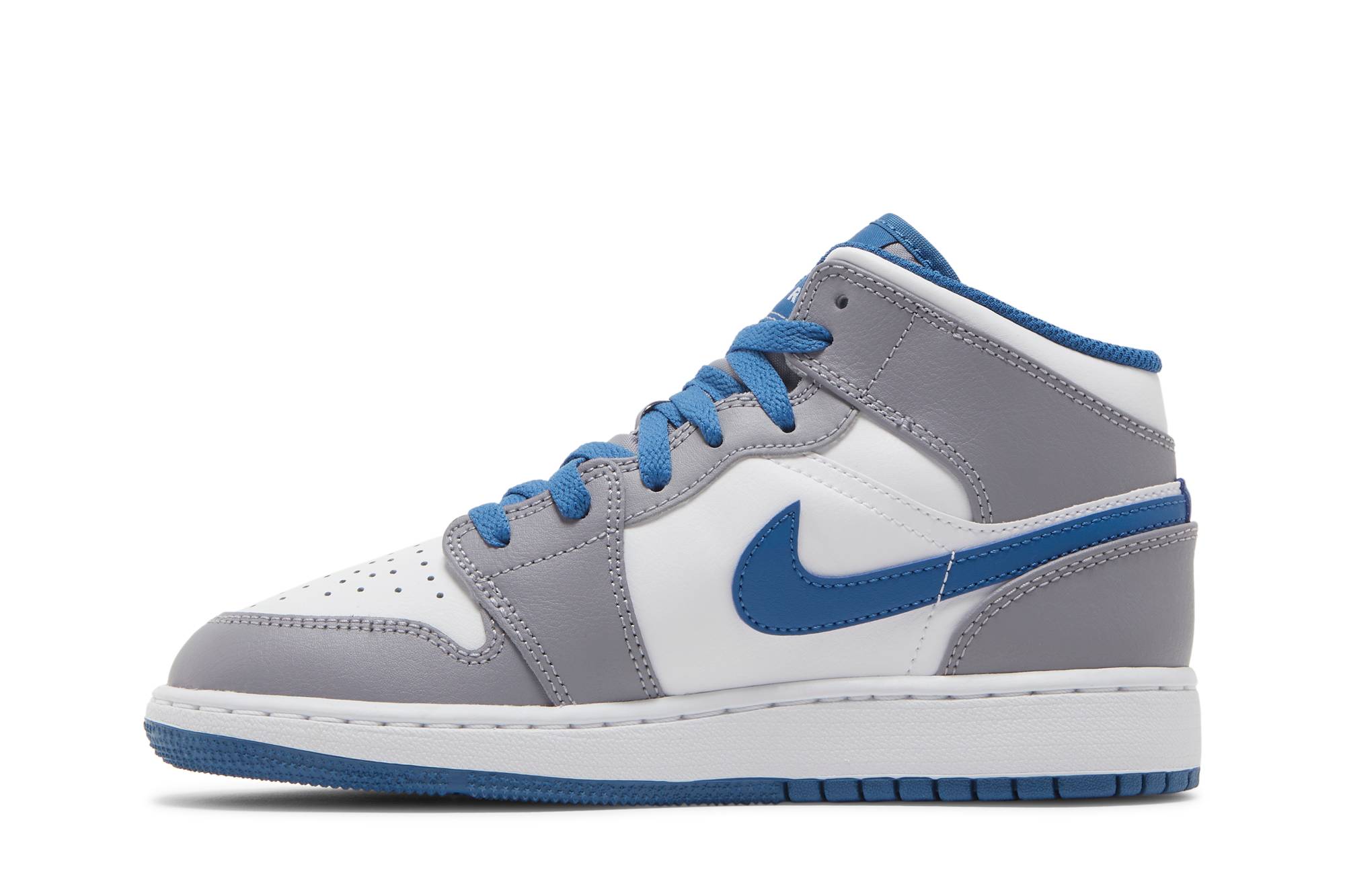 (Grade School) Air Jordan 1 Mid 'Cement True Blue' DQ8423-014 - Image 3