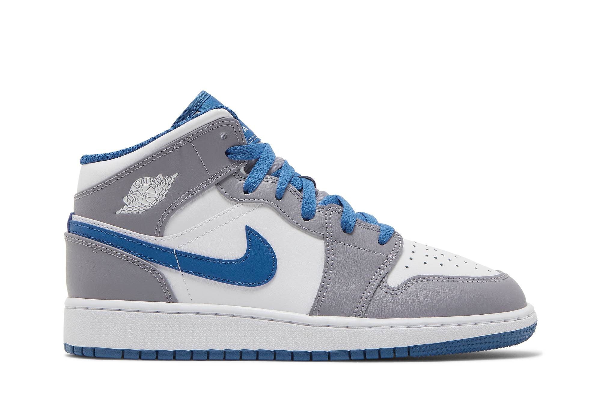 (Grade School) Air Jordan 1 Mid 'Cement True Blue' DQ8423-014