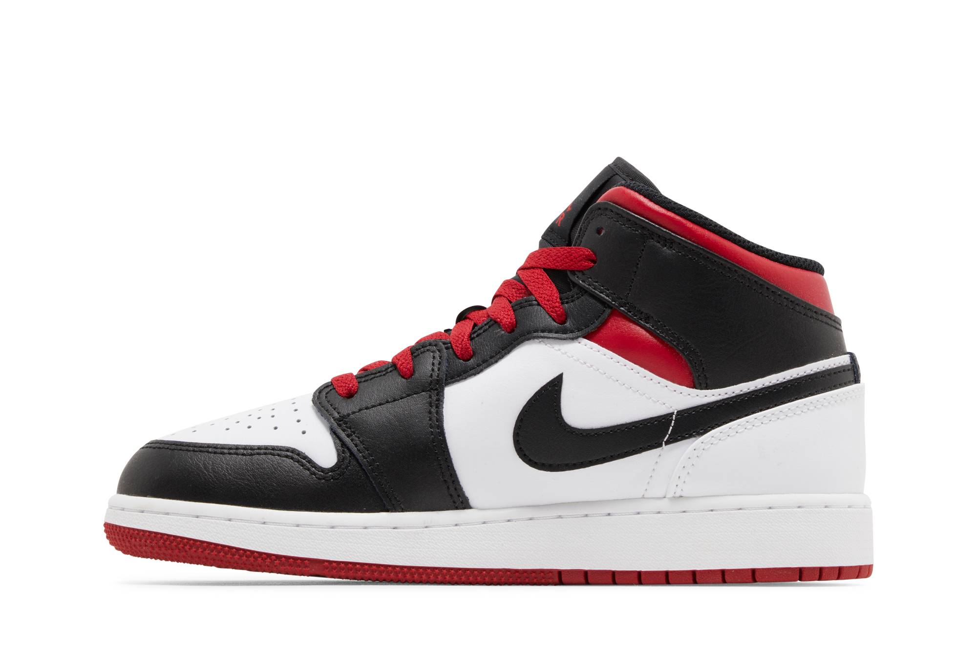 (Grade School) Air Jordan 1 Mid Gym Red Black Toe DQ8423-106 Coiloa - Image 3