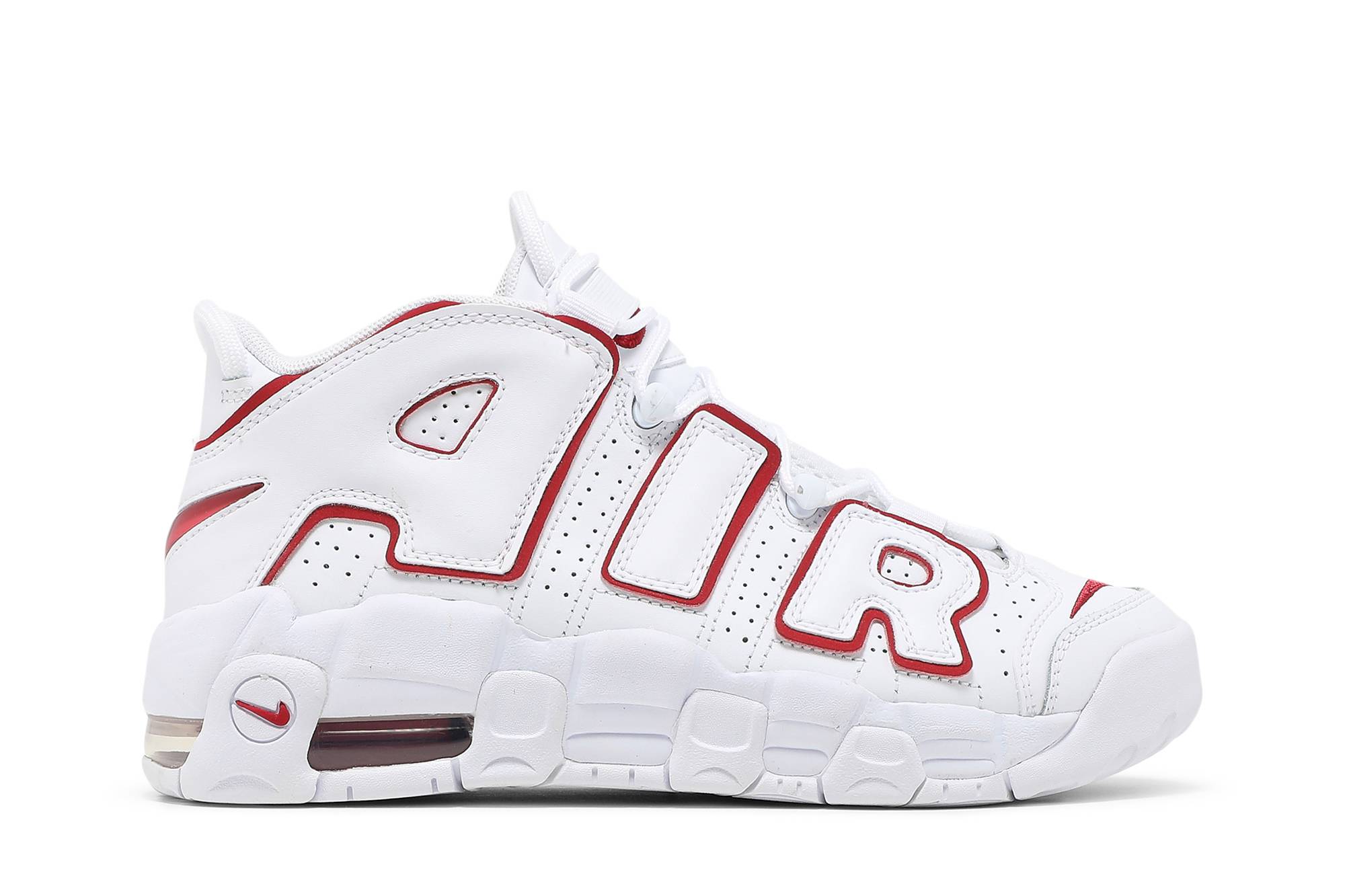 (Grade School) Nike Air More Uptempo 2021 White Varsity Red DJ5988-100 Coiloa