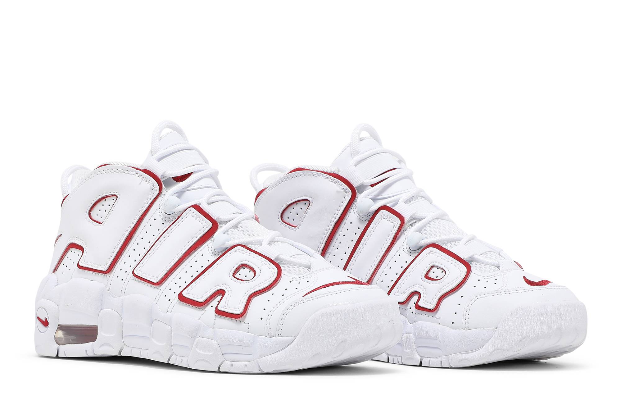 (Grade School) Nike Air More Uptempo 2021 White Varsity Red DJ5988-100 Coiloa - immagine 8