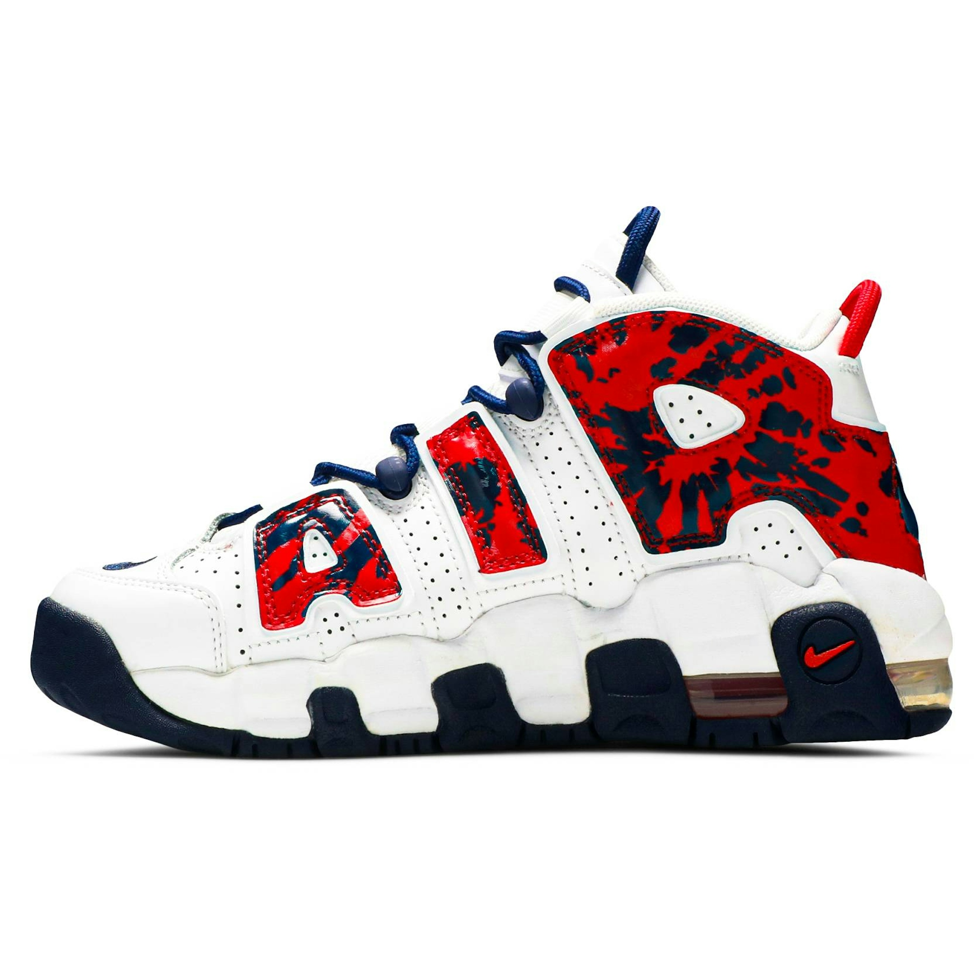 (Grade School) Nike Air More Uptempo 'White Blue Red Camo' CZ7885-100 - Image 3