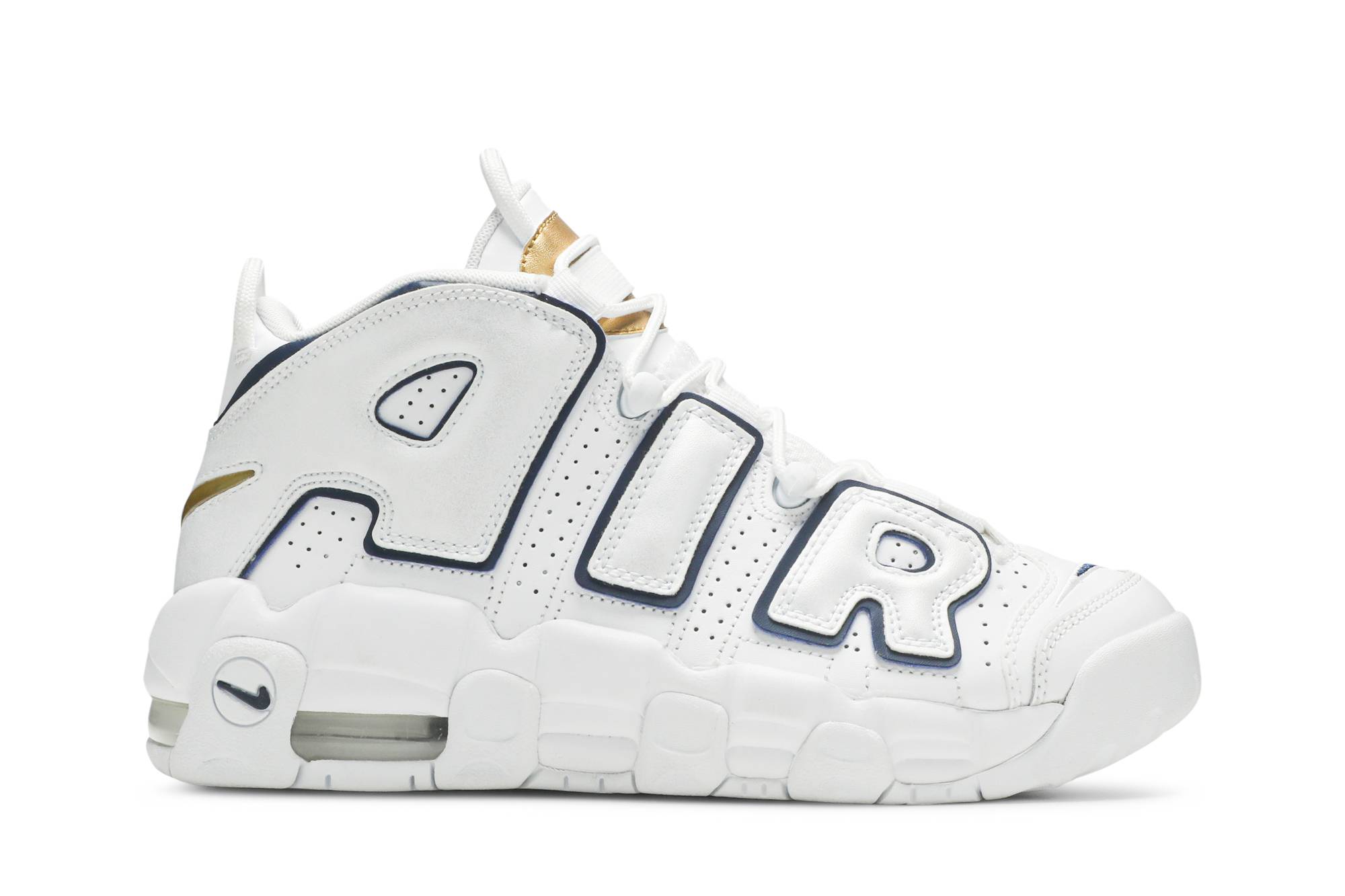 (Grade School) Nike Air More Uptempo White Midnight Navy 415082-109