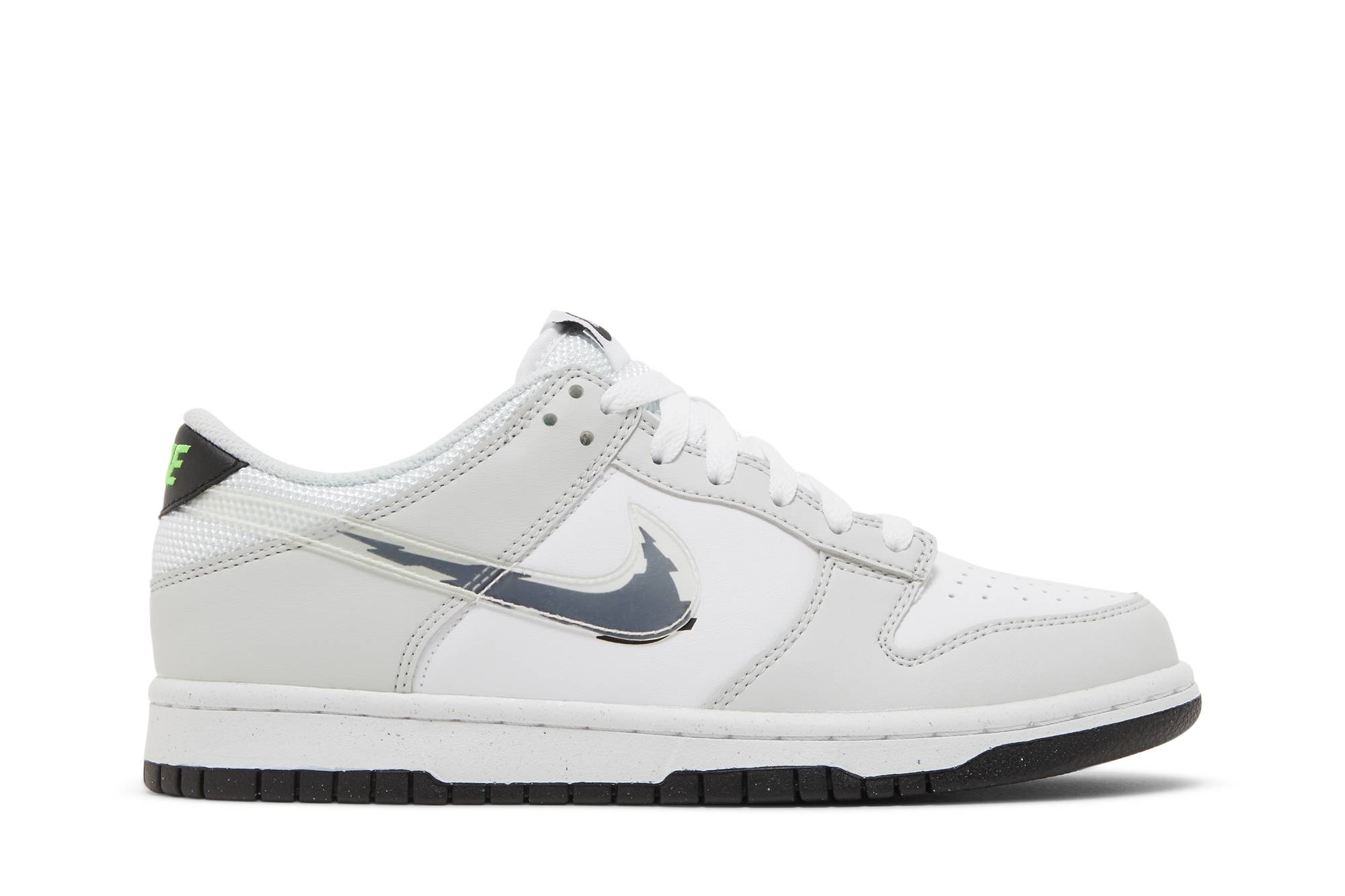 (Grade School) Nike Dunk Low Glitch Swoosh DV3033-001 Coiloa