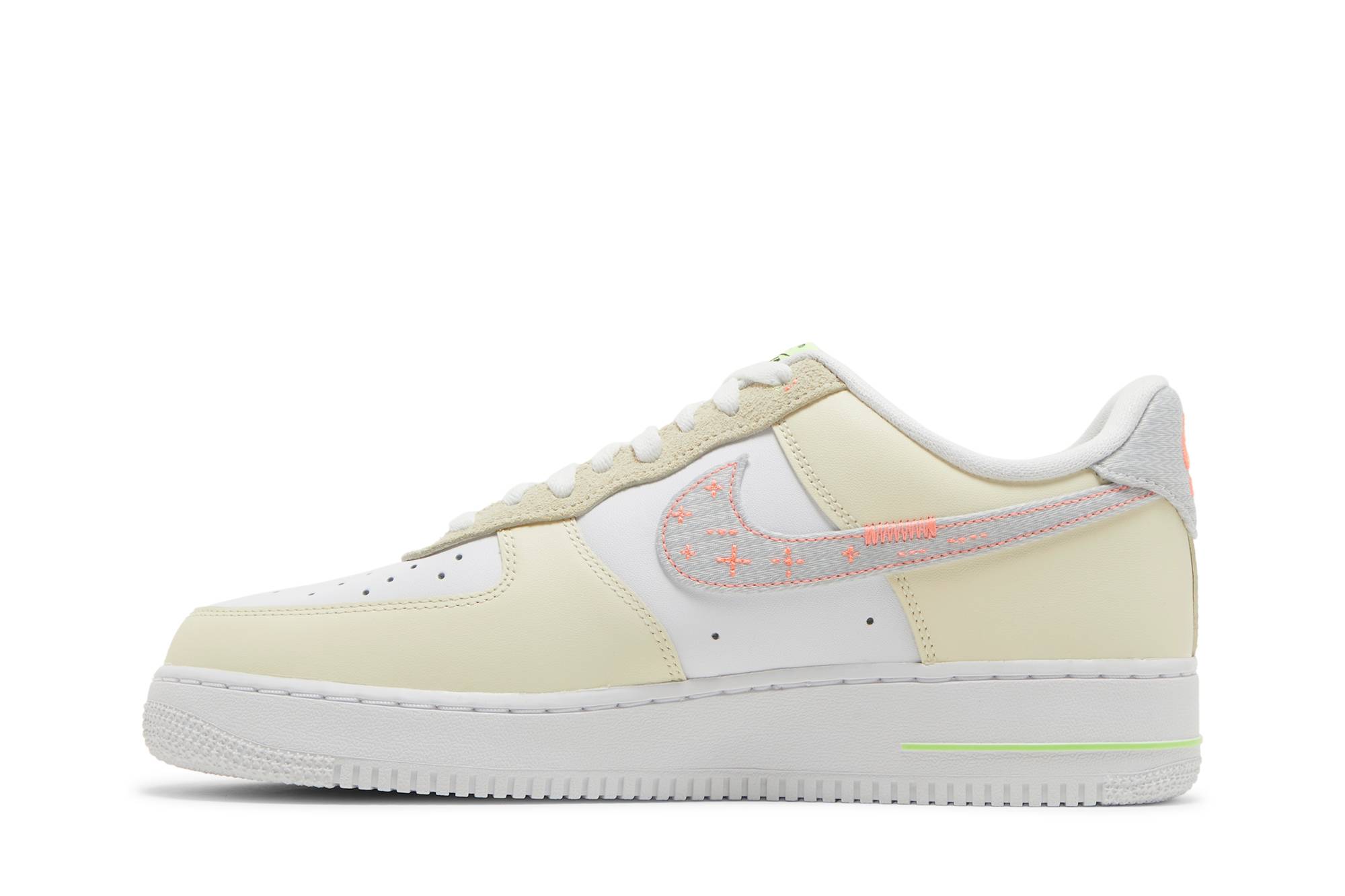 Nike Air Force 1 07 LV8 Just Stitch It - White Shade Green FB1852-111 Coiloa - immagine 3