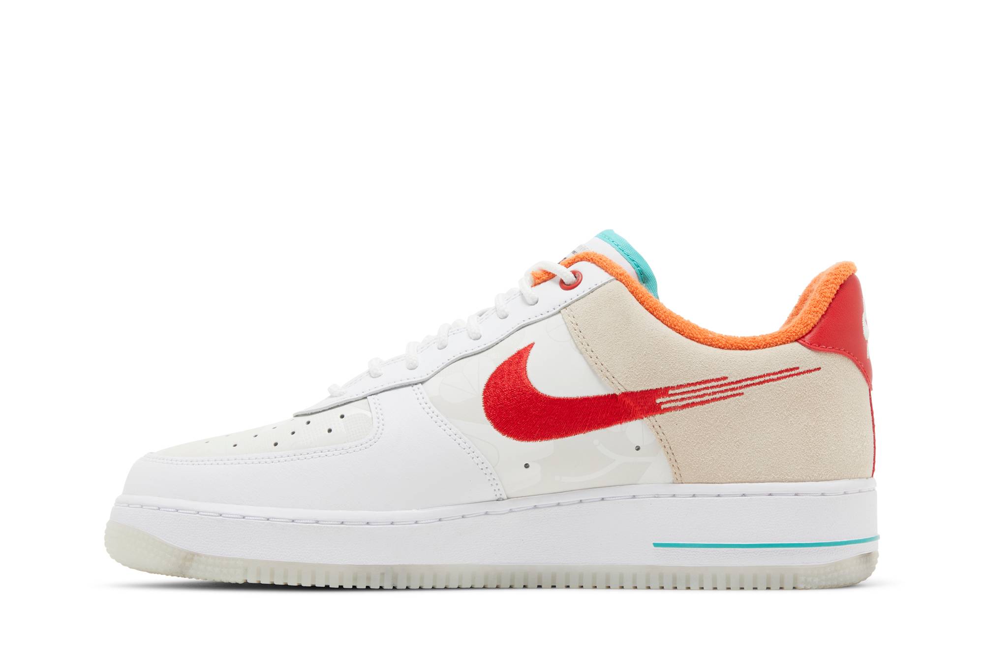 Nike Air Force 1 Low 'Just Do It White Red Teal' FD4205-161 - Image 3