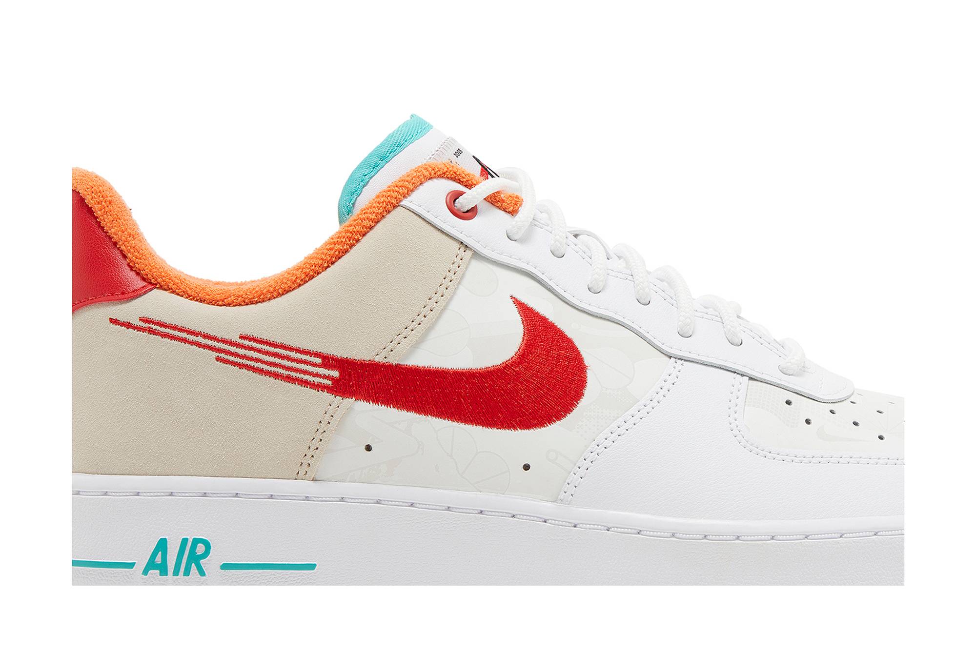 Nike Air Force 1 Low 'Just Do It White Red Teal' FD4205-161 - Image 2