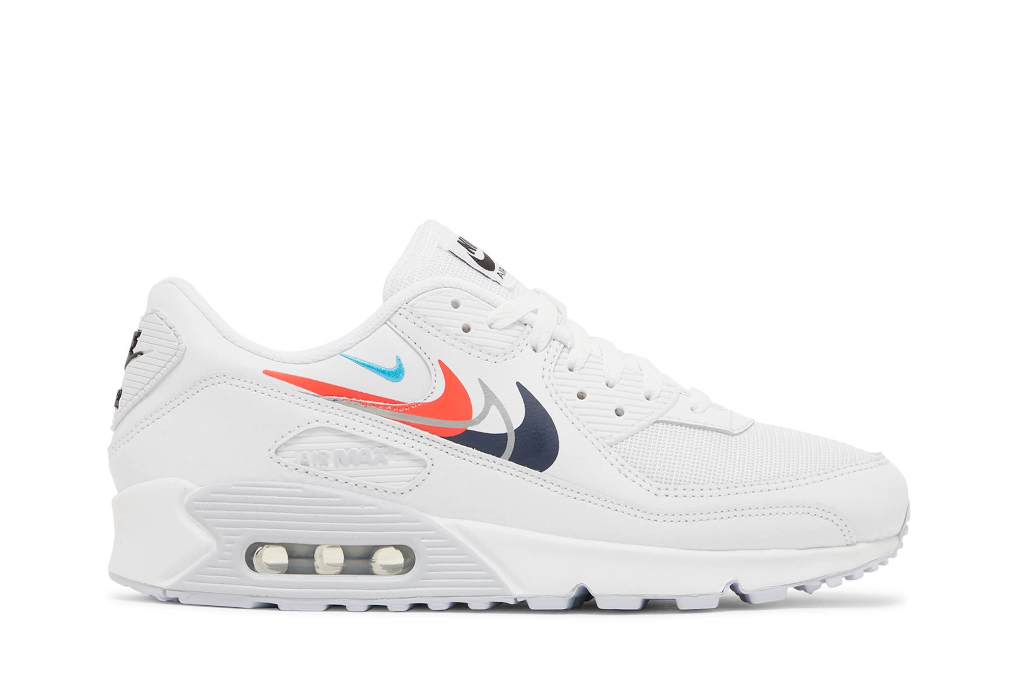 Nike Air Max 90 'Multi Swoosh - White Bright Crimson' FJ4223-100