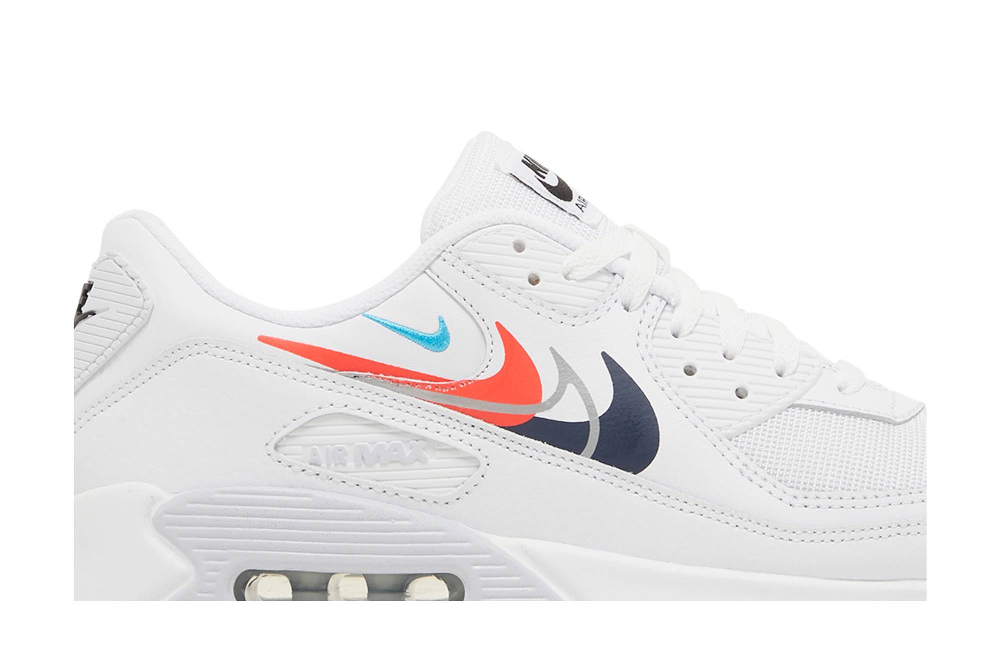 Nike Air Max 90 'Multi Swoosh - White Bright Crimson' FJ4223-100 - Image 9