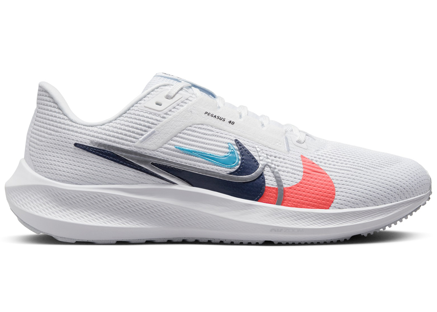 Nike Air Zoom Pegasus 40 Premium 'Quadruple Swoosh - White Multi-Color' FB7179-100 Simpleartly Store