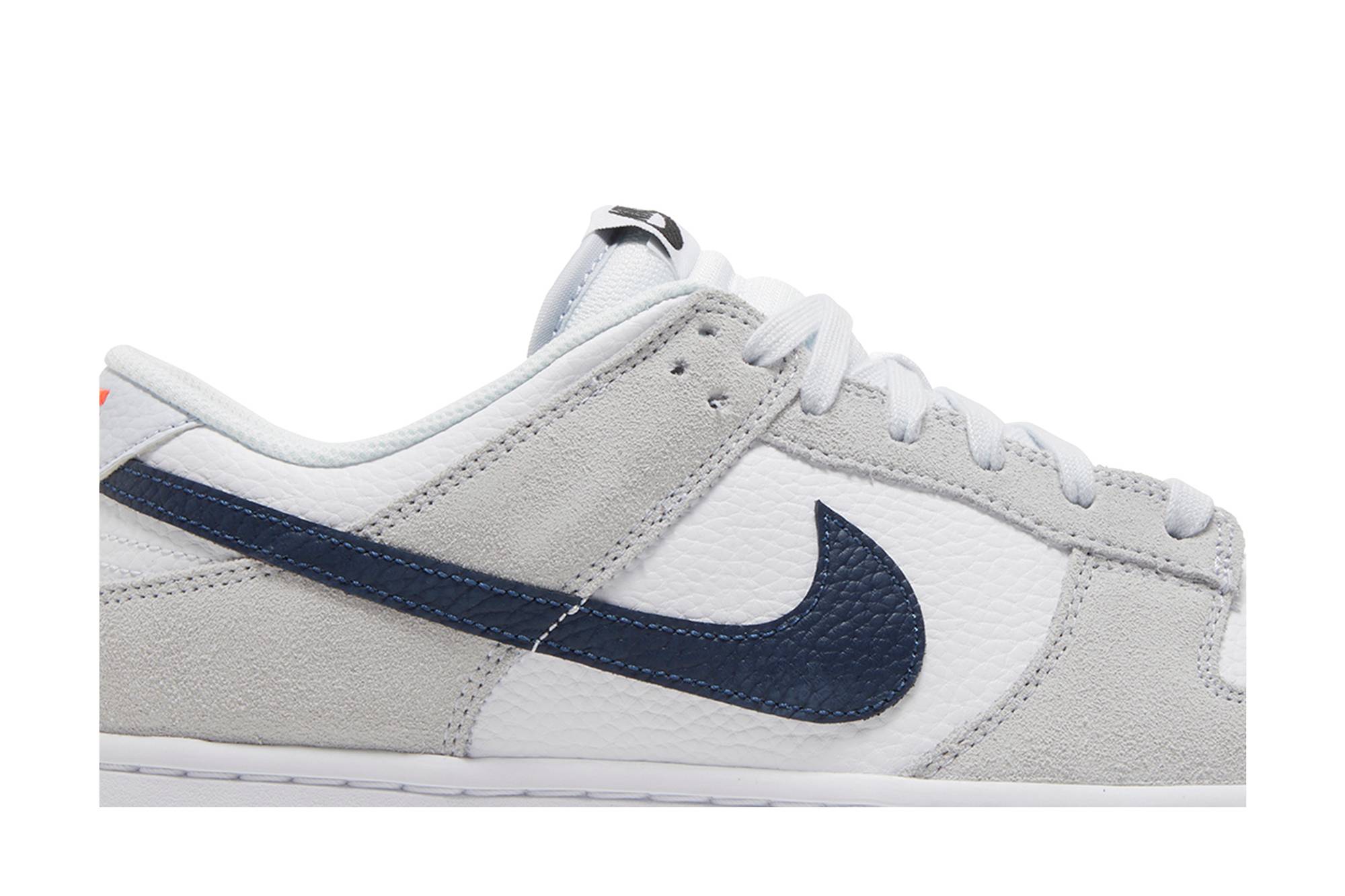 Nike Dunk Low White Grey Navy Aqua Mini Swoosh FJ4227-001 Moroen - Image 2