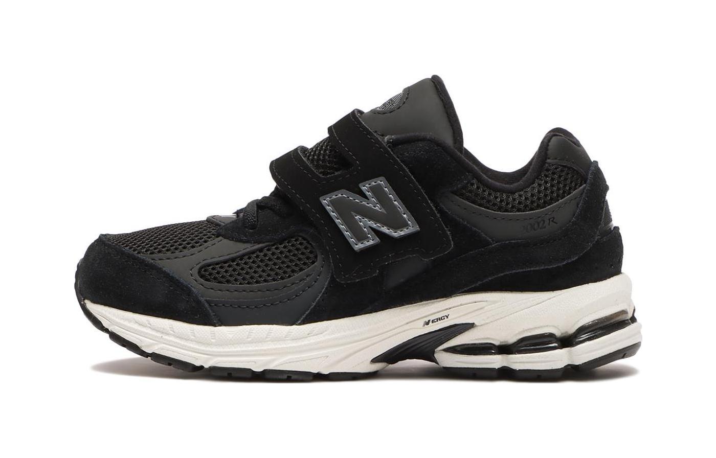 (Preschool) New Balance 2002R Hook & Loop Black White PV2002BK Coiloa