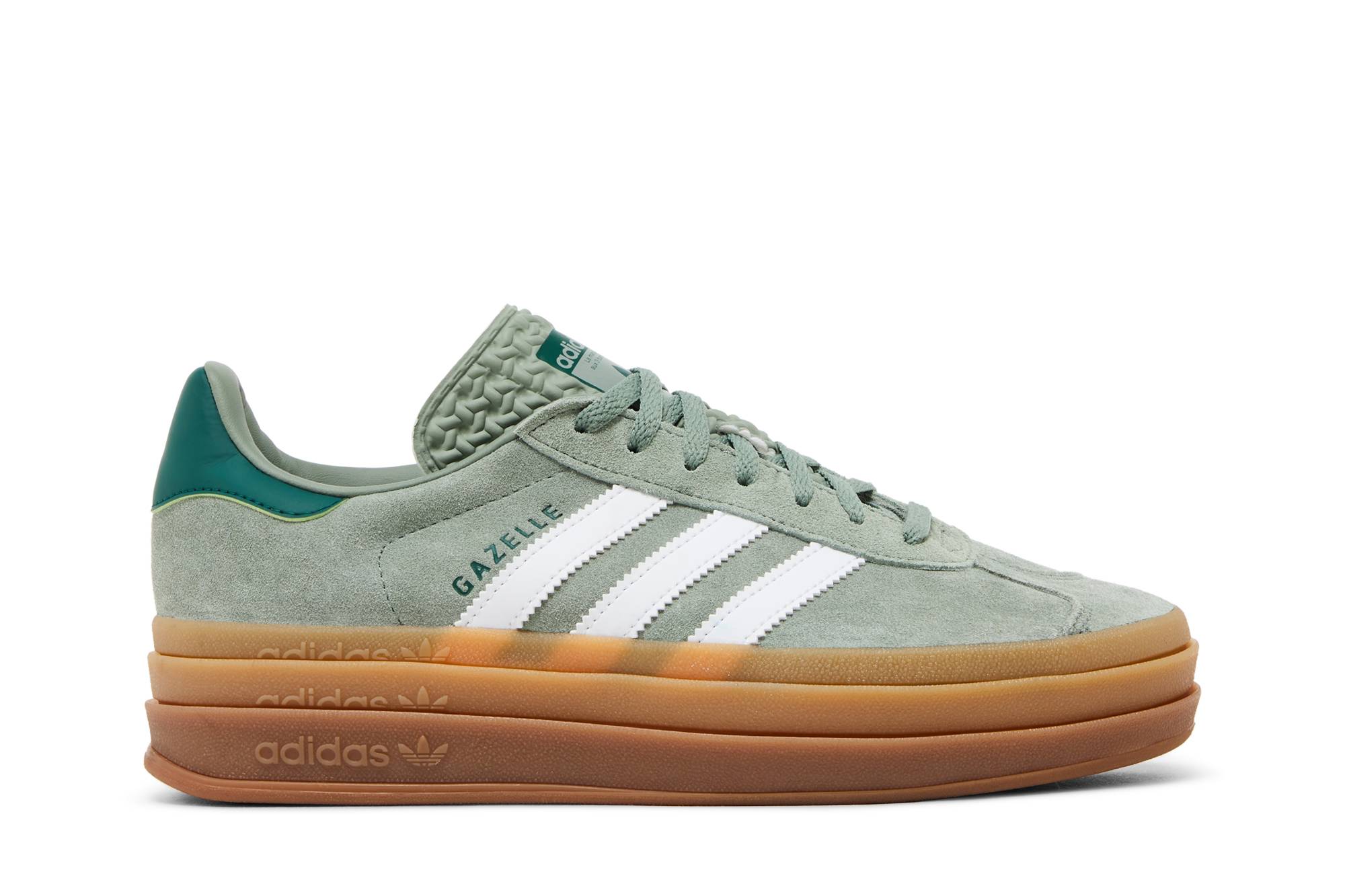 (Women) adidas Gazelle Bold Silver Green Gum ID6998 Moroen