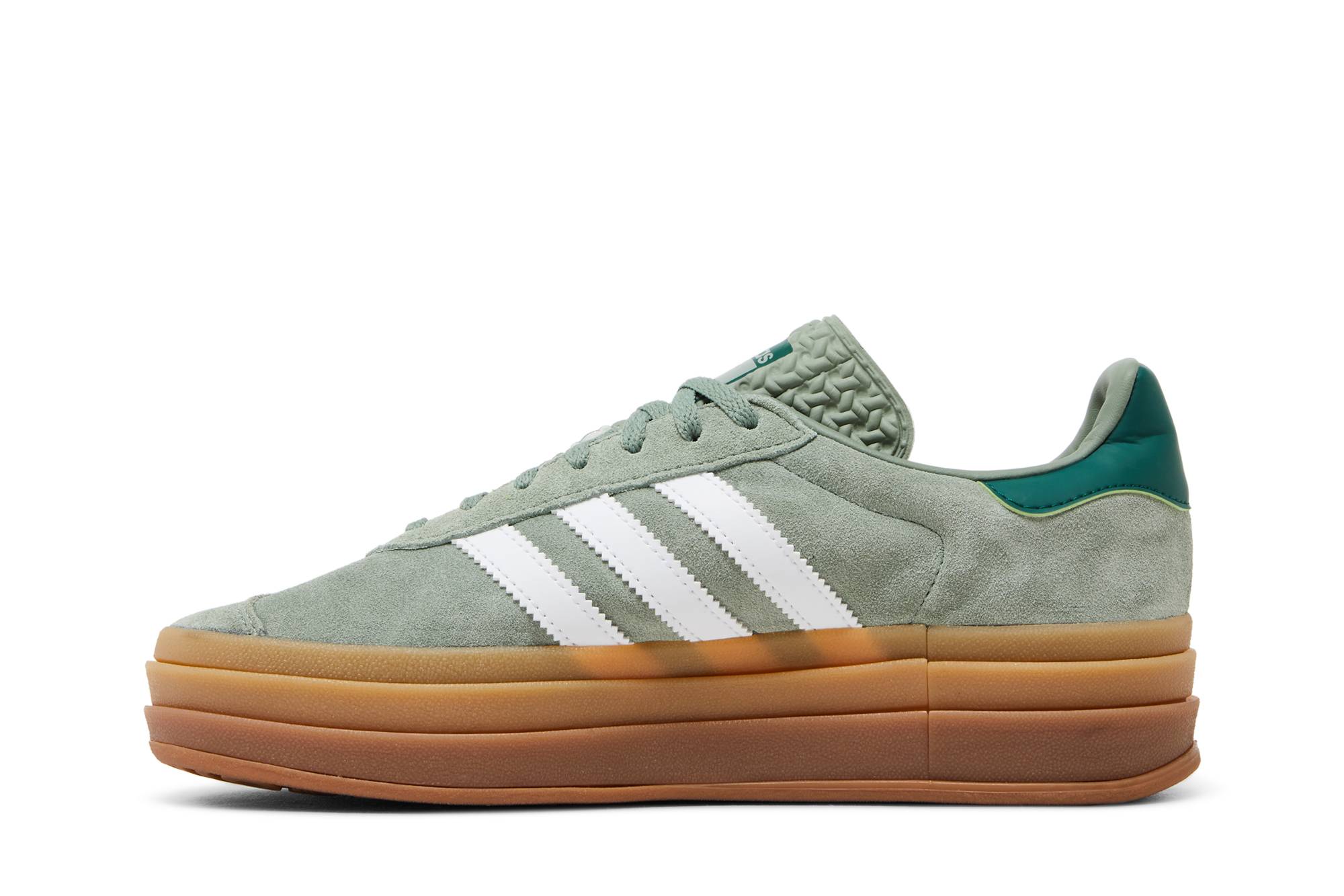 (Women) adidas Gazelle Bold Silver Green Gum ID6998 Moroen - Image 3