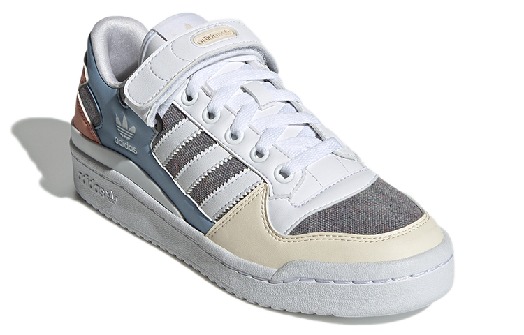 (Women) adidas originals Forum Low Wear-resistant Non-Slip Casual Skateboarding Shoes White Blue Gray GZ4405 Moroen - Image 3