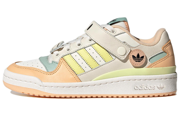 (Women) adidas originals Forum Low White Light Orange Cream Yellow Green GW4427 Moroen