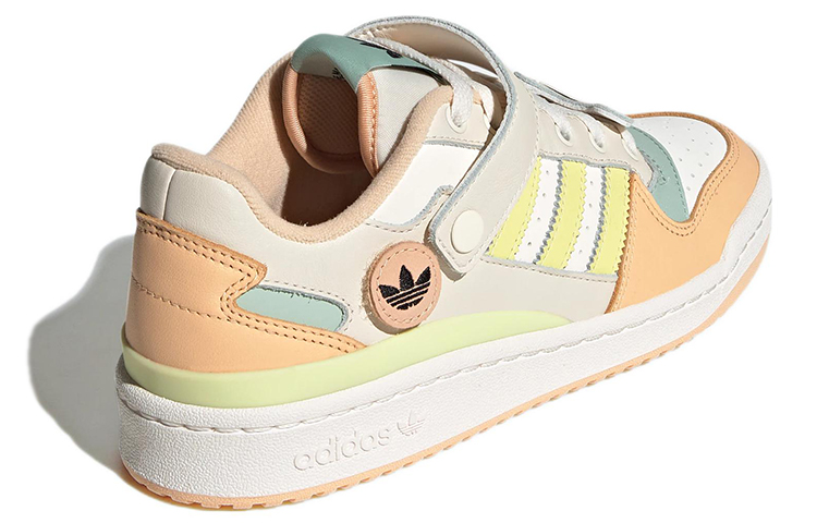 (Women) adidas originals Forum Low White Light Orange Cream Yellow Green GW4427 Moroen - Image 4