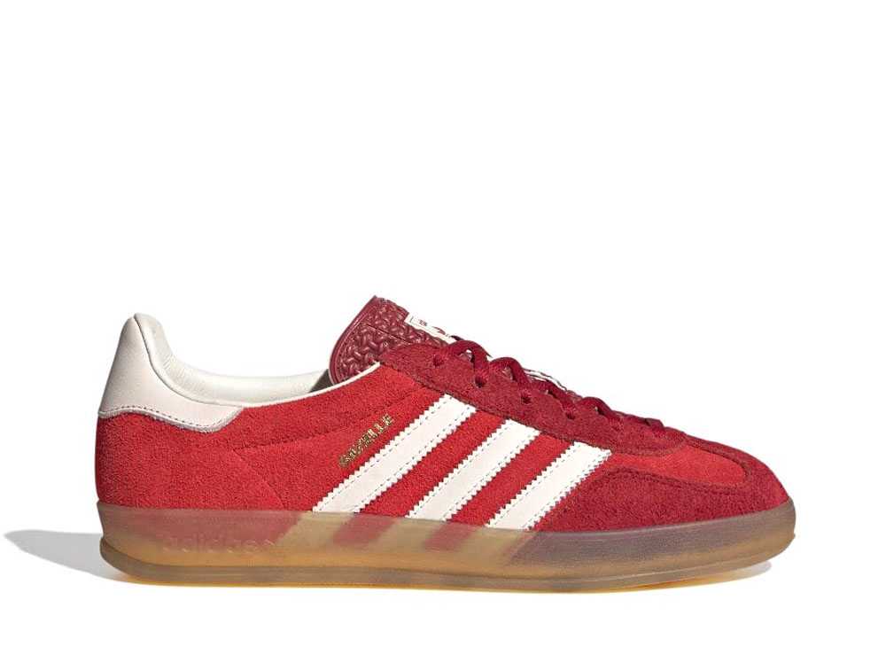 (Women) adidas Originals Gazelle Indoor Red/White/Gum IE1051 Moroen