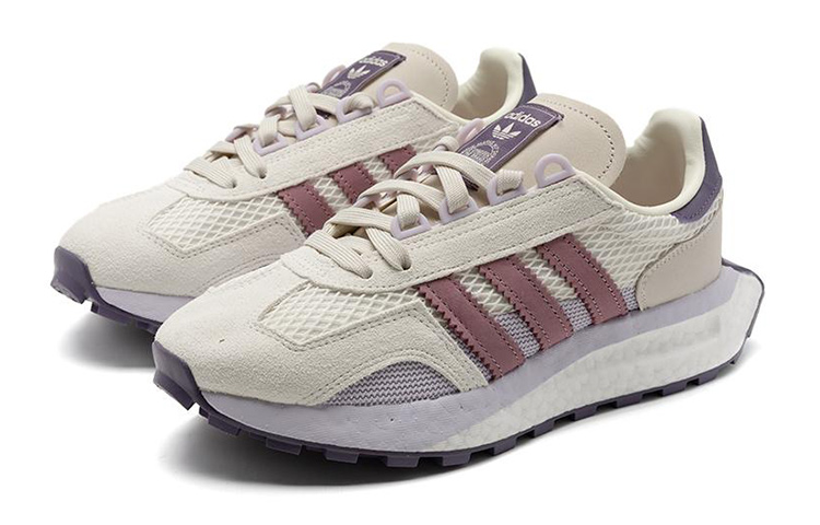 (Women) adidas Originals Retropy E5 Shoes Beige White Purple IE0504 Moroen - Image 3