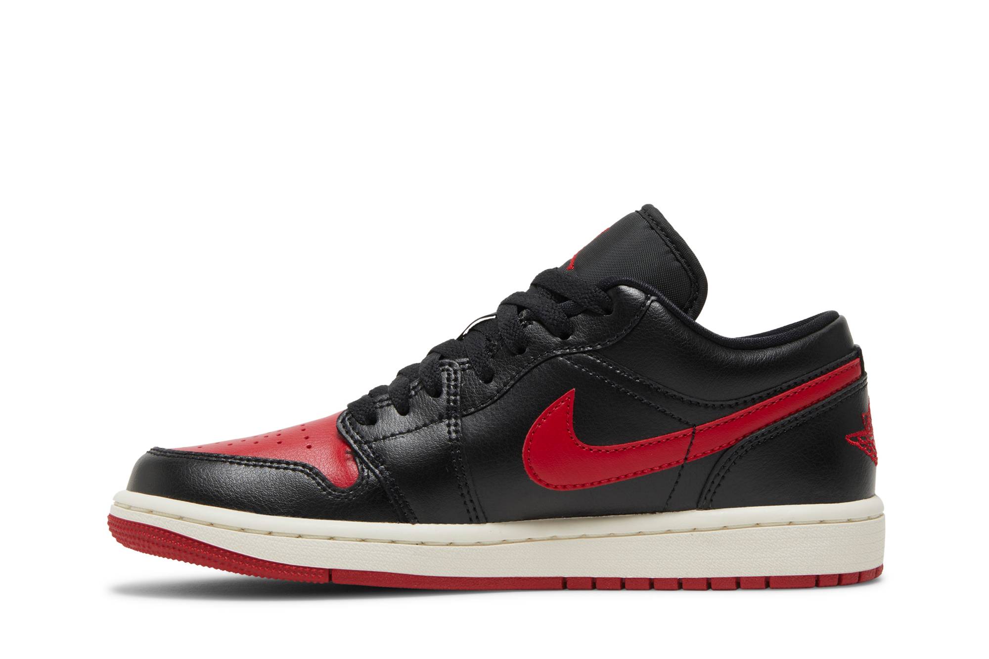 (Women) Air Jordan 1 Low Bred Sail DC0774-061 Moroen - Image 3