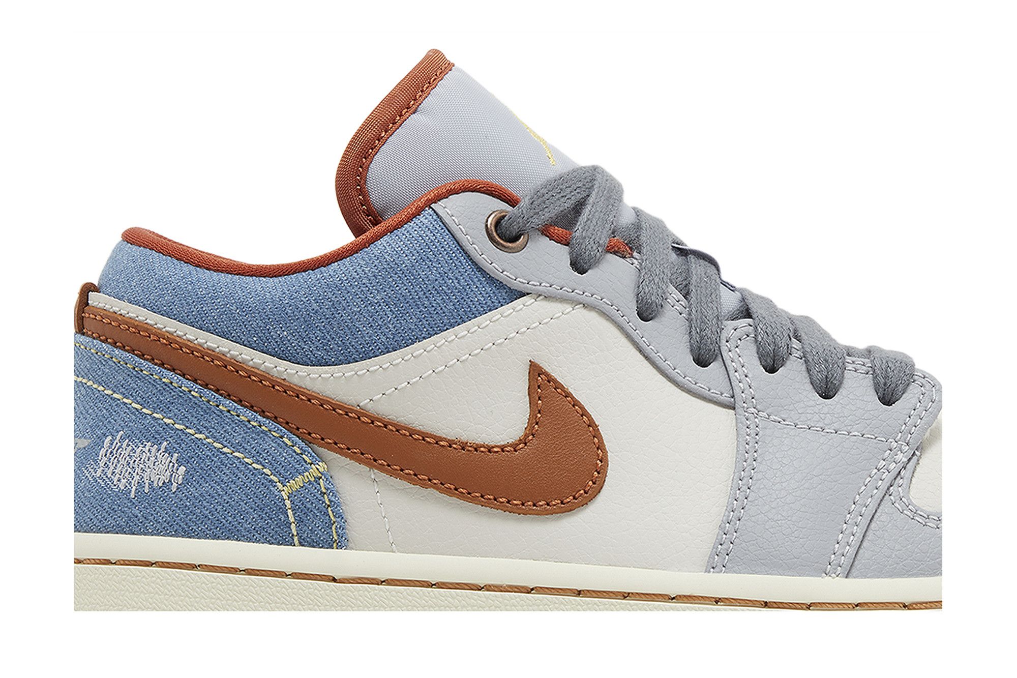 (Women) Air Jordan 1 Low Phantom Denim FZ5045-091 Moroen - Image 9