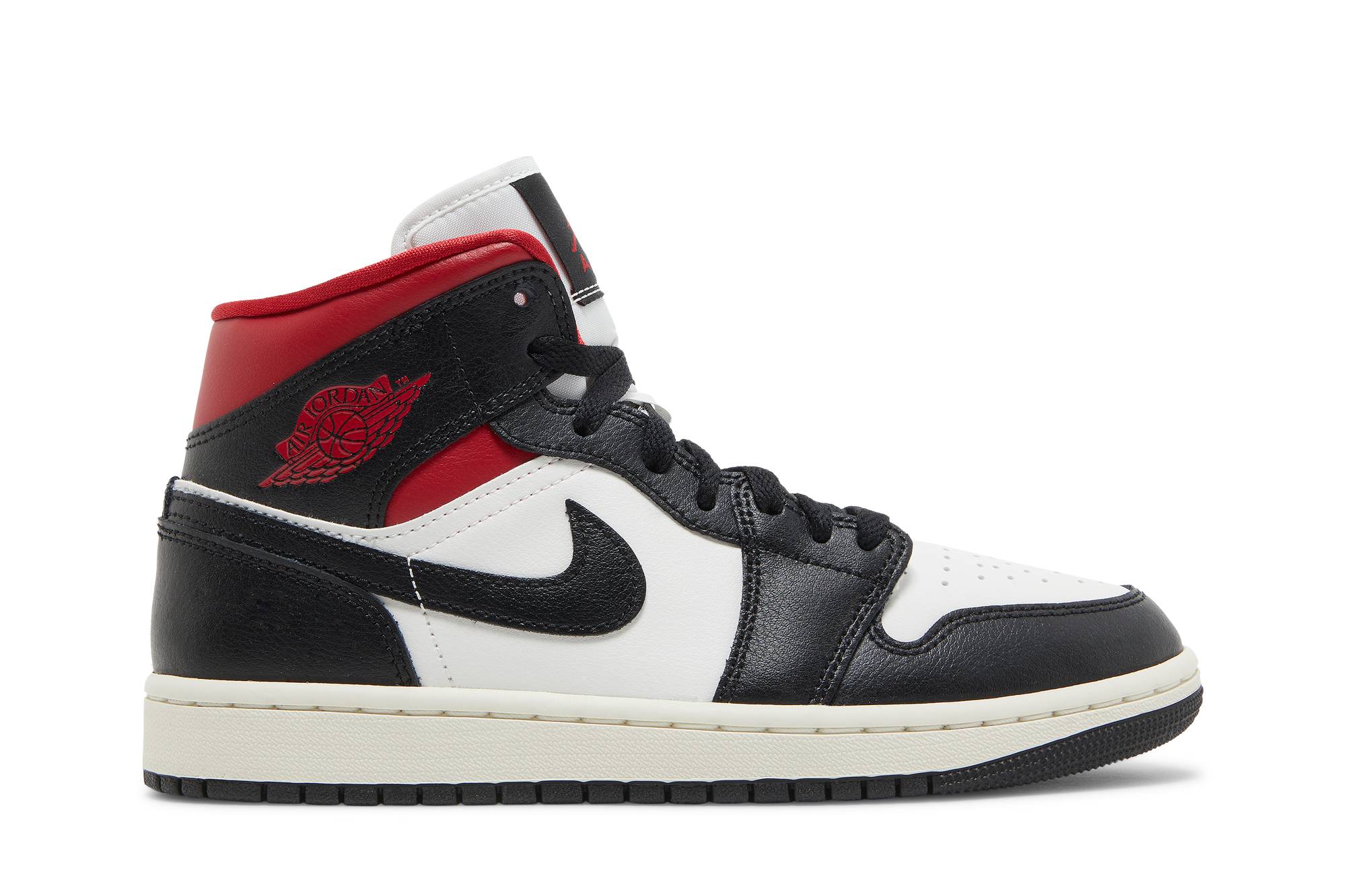 (W) Air Jordan 1 Mid 'Black Sail Gym Red' BQ6472-061 Gloiber