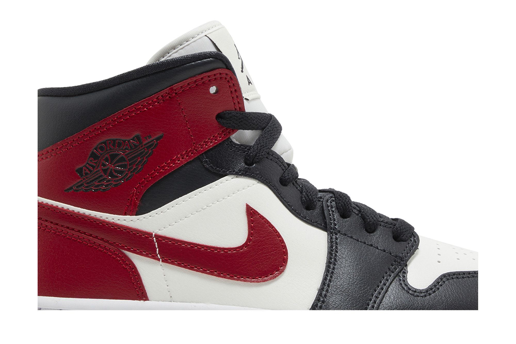 (Women) Air Jordan 1 Mid 'Black Toe' BQ6472-160 - Image 2
