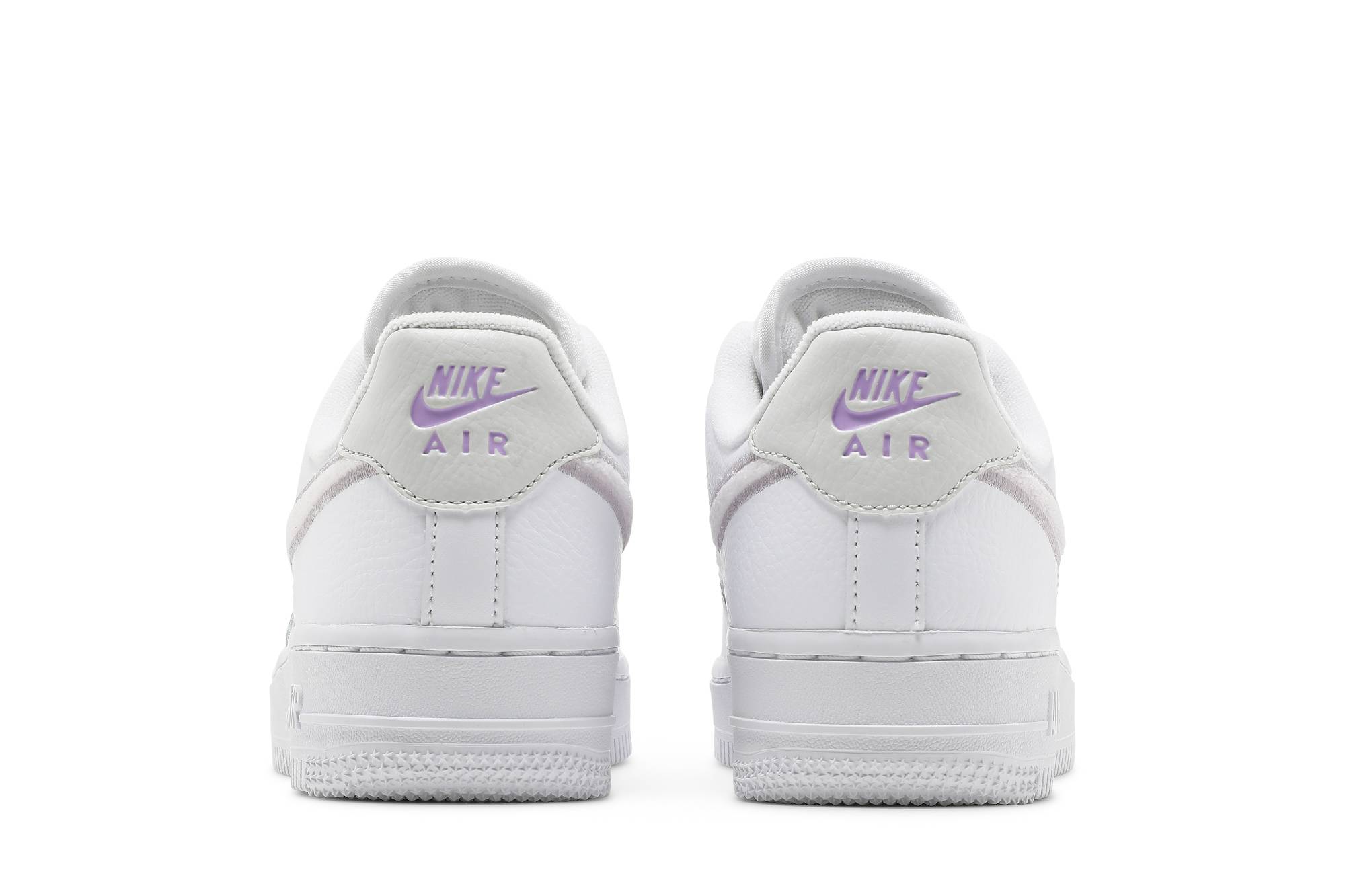(Women) Nike Air Force 1 07 Essential Chenille Swoosh - White Lilac DN5056-100 Moroen - Image 6