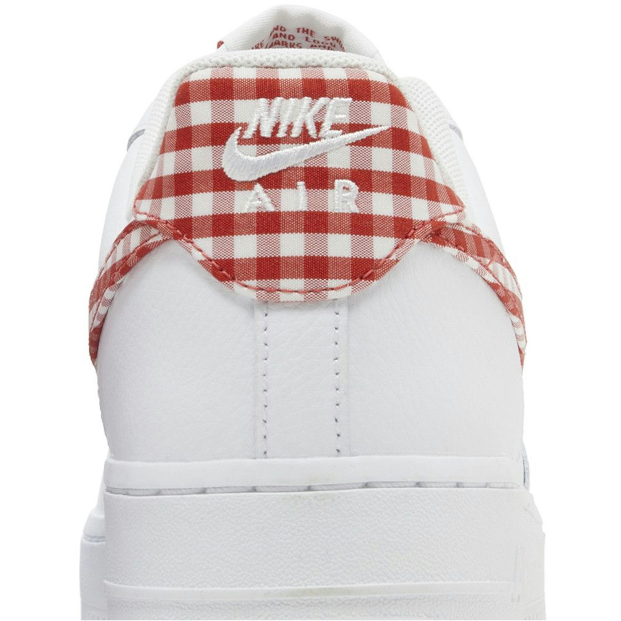 (Women) Nike Air Force 1 07 Essential Mystic Red Gingham DZ2784-101 Moroen - Image 7