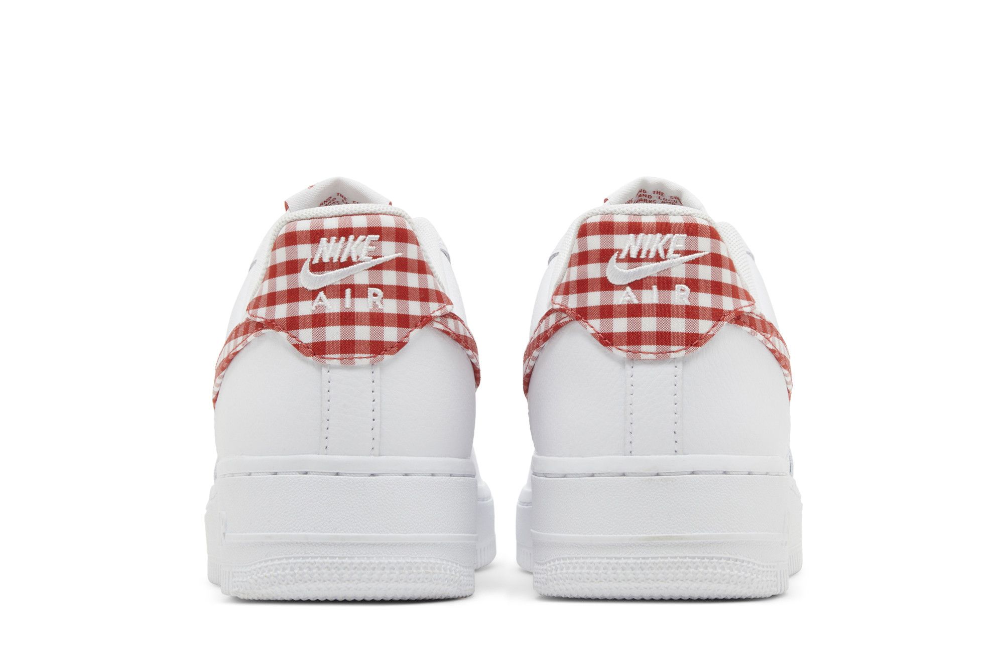 (Women) Nike Air Force 1 07 Essential Mystic Red Gingham DZ2784-101 Moroen - Image 13