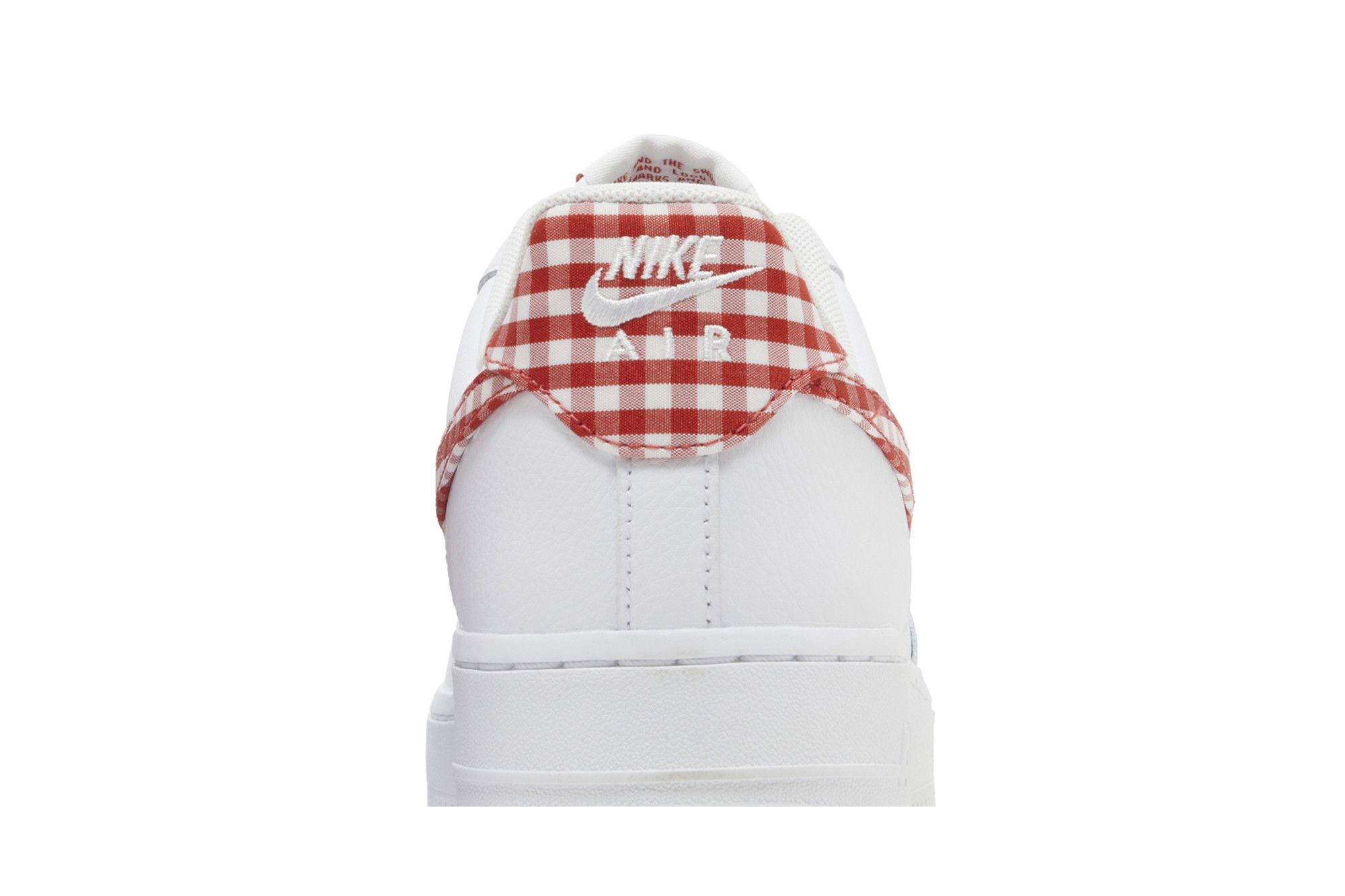 (Women) Nike Air Force 1 07 Essential Mystic Red Gingham DZ2784-101 Moroen - Image 14