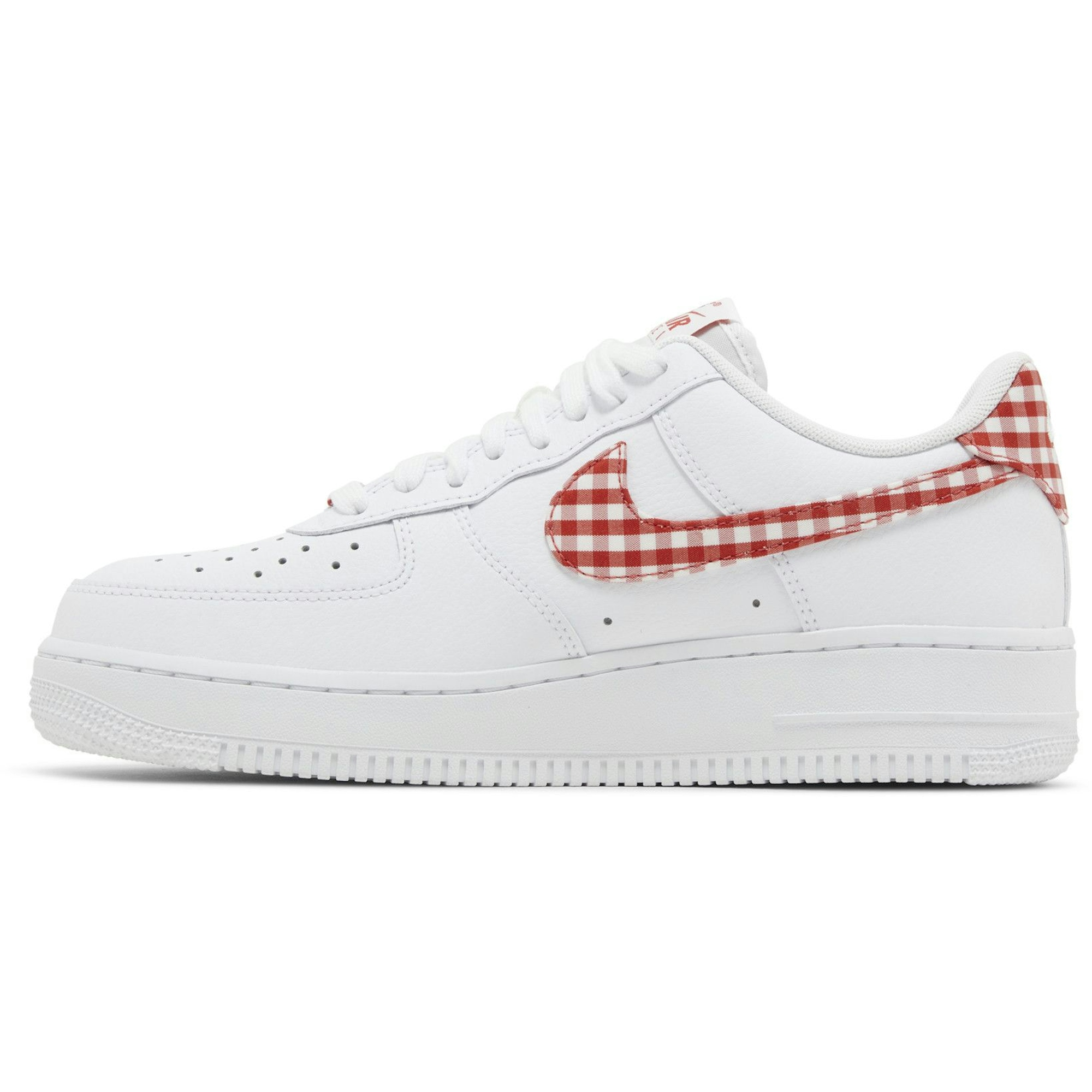 (Women) Nike Air Force 1 07 Essential Mystic Red Gingham DZ2784-101 Moroen - Image 3