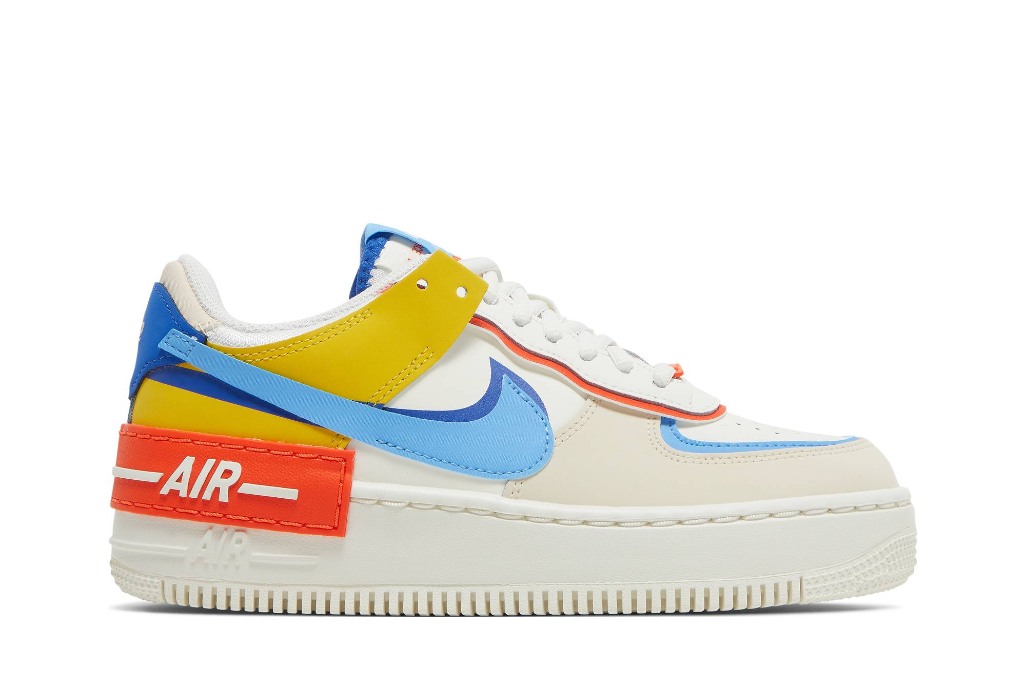 (Women) Nike Air Force 1 Low Shadow 'Sail Game Royal Rush Orange University Blue' CI0919-115