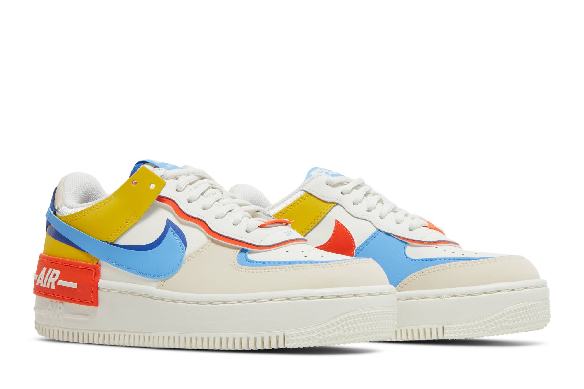 (Women) Nike Air Force 1 Low Shadow 'Sail Game Royal Rush Orange University Blue' CI0919-115 - Afbeelding 8