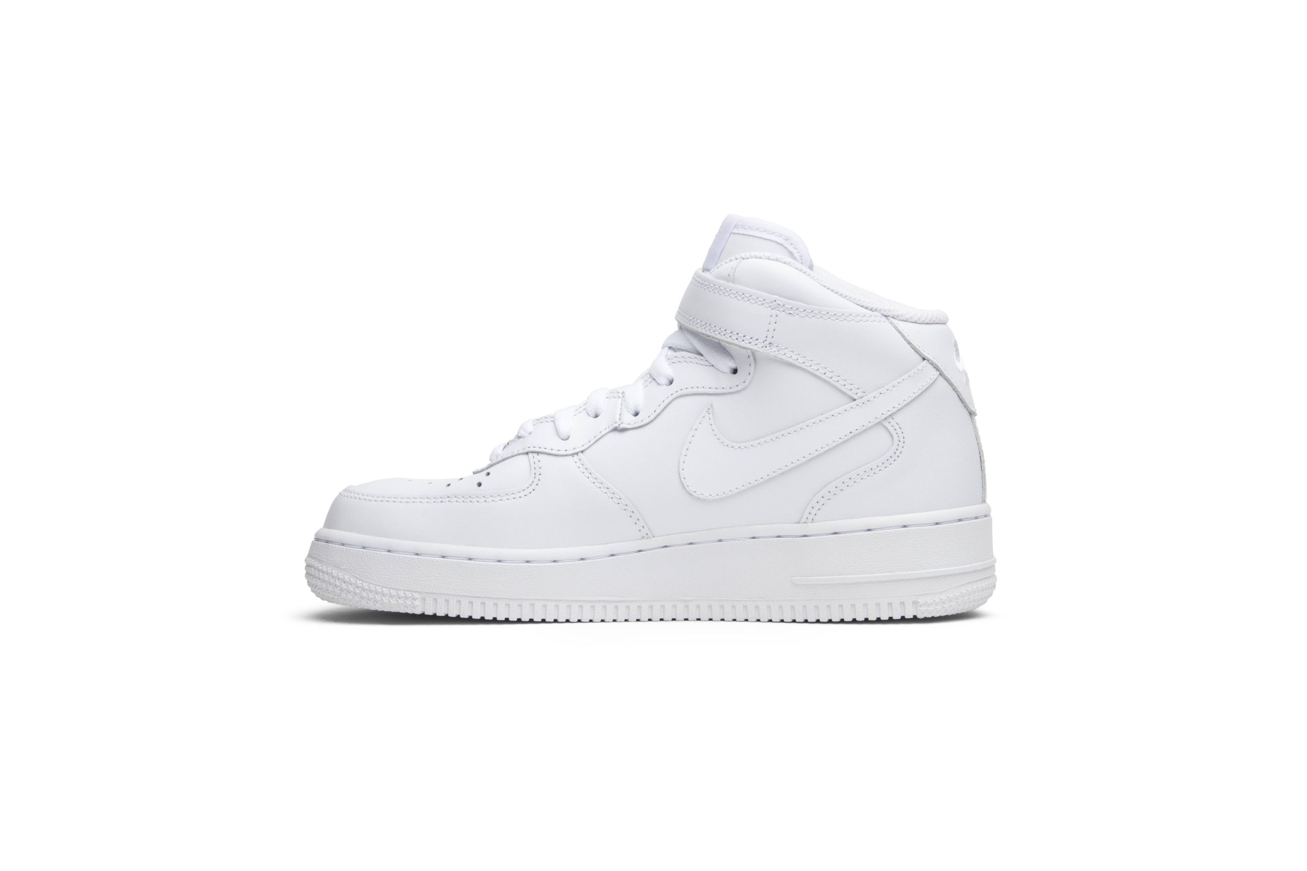 (Women) Nike Air Force 1 Mid 07 Leather 'Triple White' 366731-100 - Image 3
