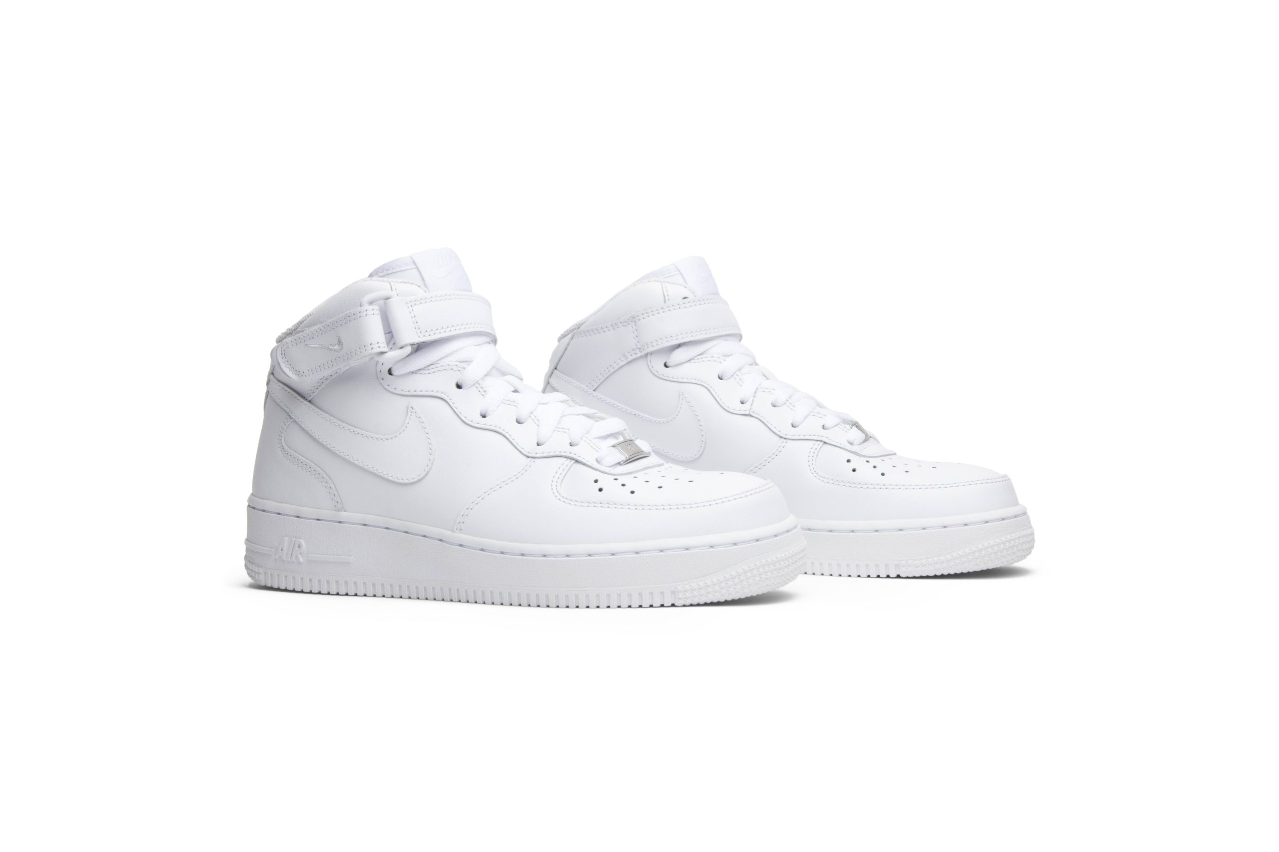 (Women) Nike Air Force 1 Mid 07 Leather 'Triple White' 366731-100 - Image 8