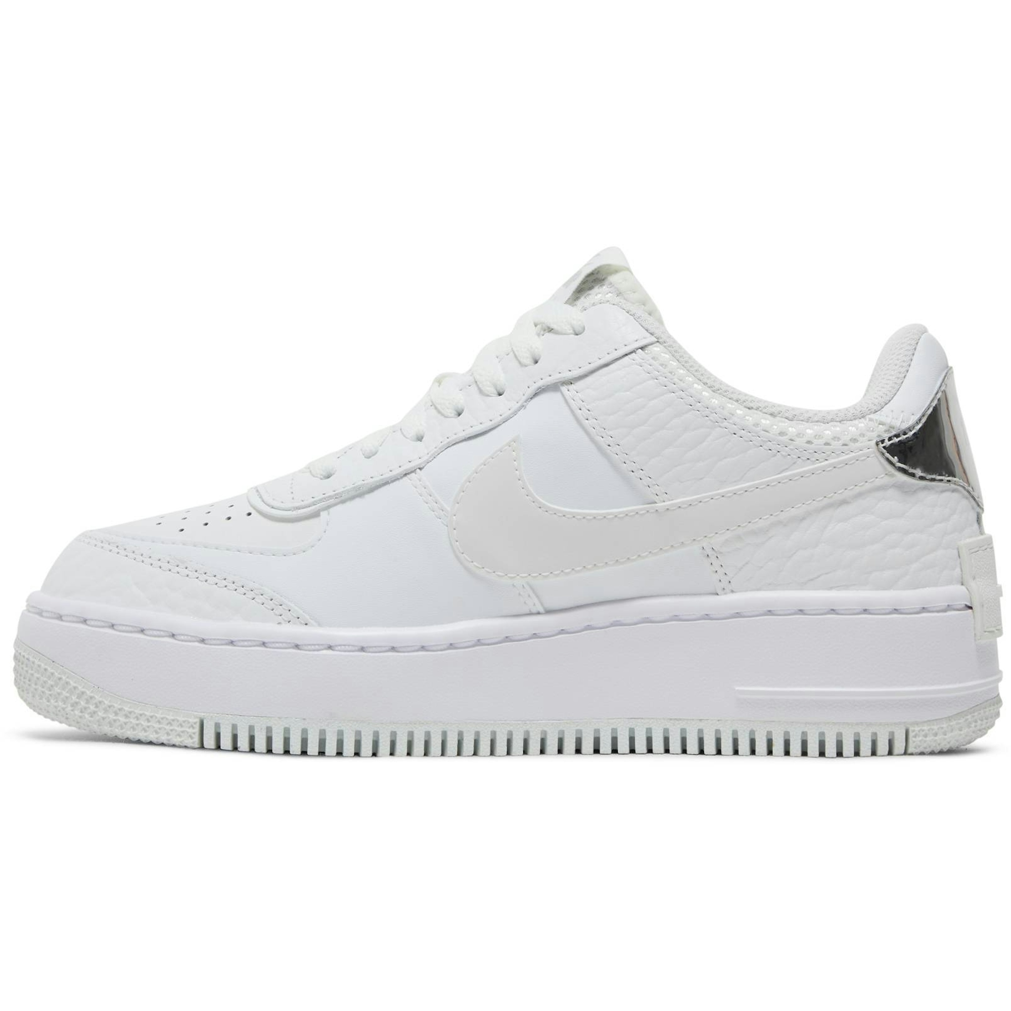 (Women) Nike Air Force 1 Shadow White Metallic Silver DQ0837-100 Moroen - Image 3