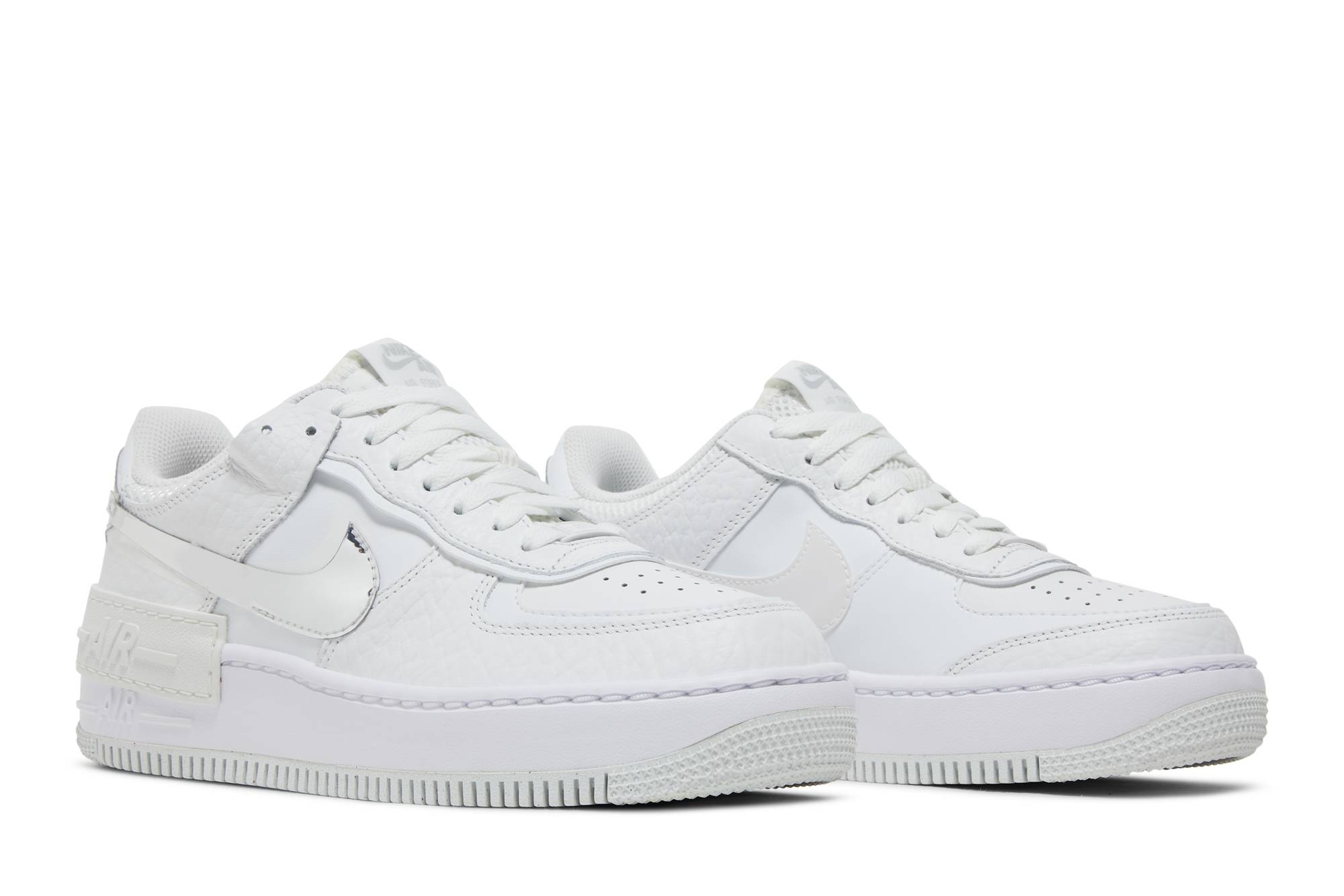 (Women) Nike Air Force 1 Shadow White Metallic Silver DQ0837-100 Moroen - Image 8