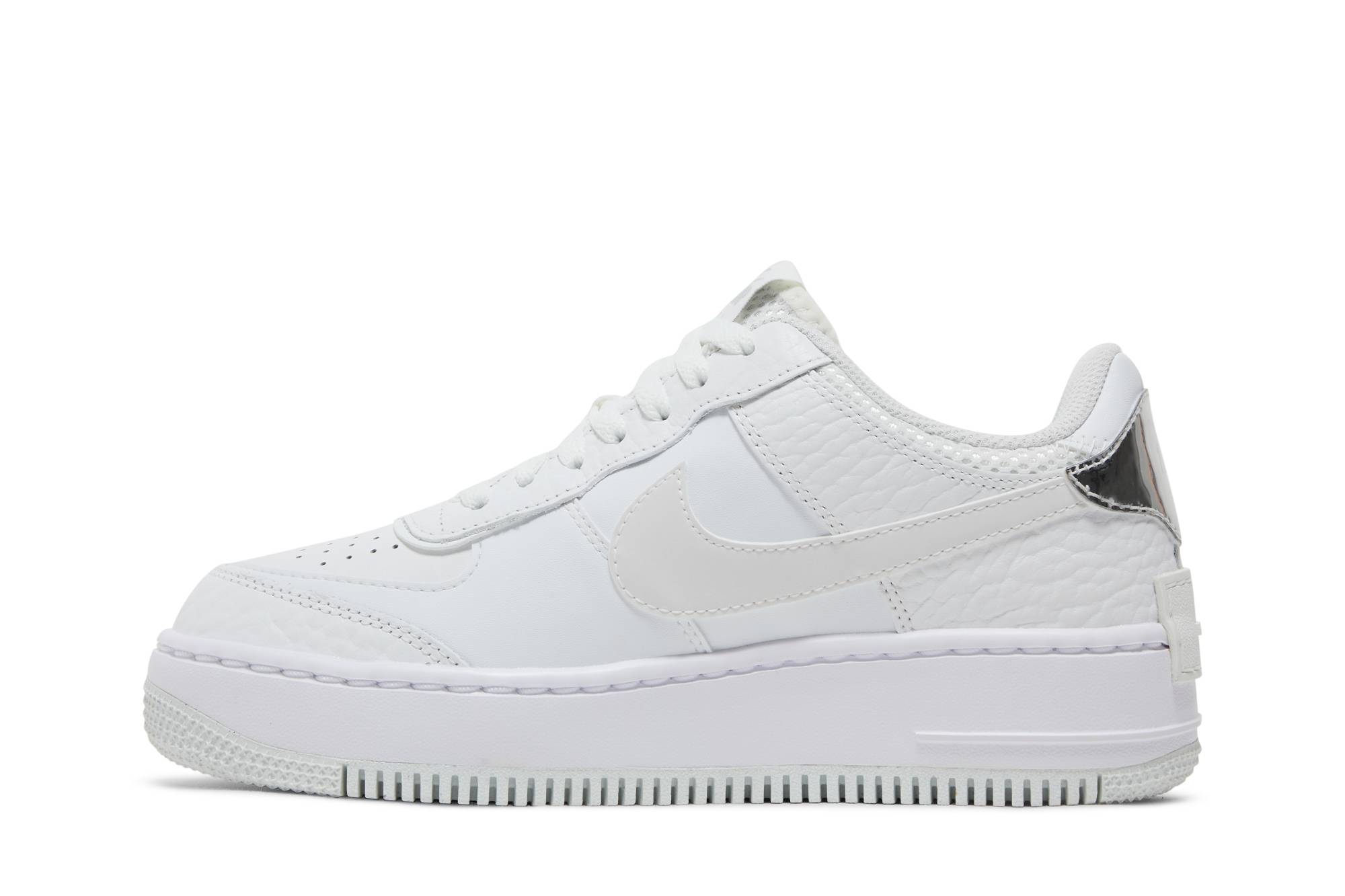 (Women) Nike Air Force 1 Shadow White Metallic Silver DQ0837-100 Moroen - Image 10