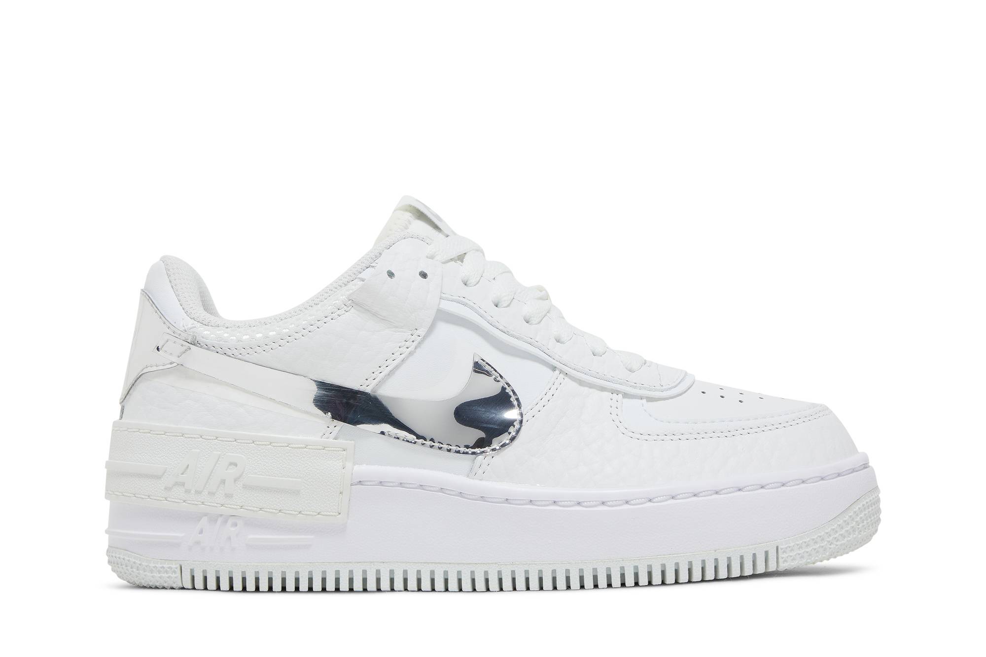 (Women) Nike Air Force 1 Shadow White Metallic Silver DQ0837-100 Moroen