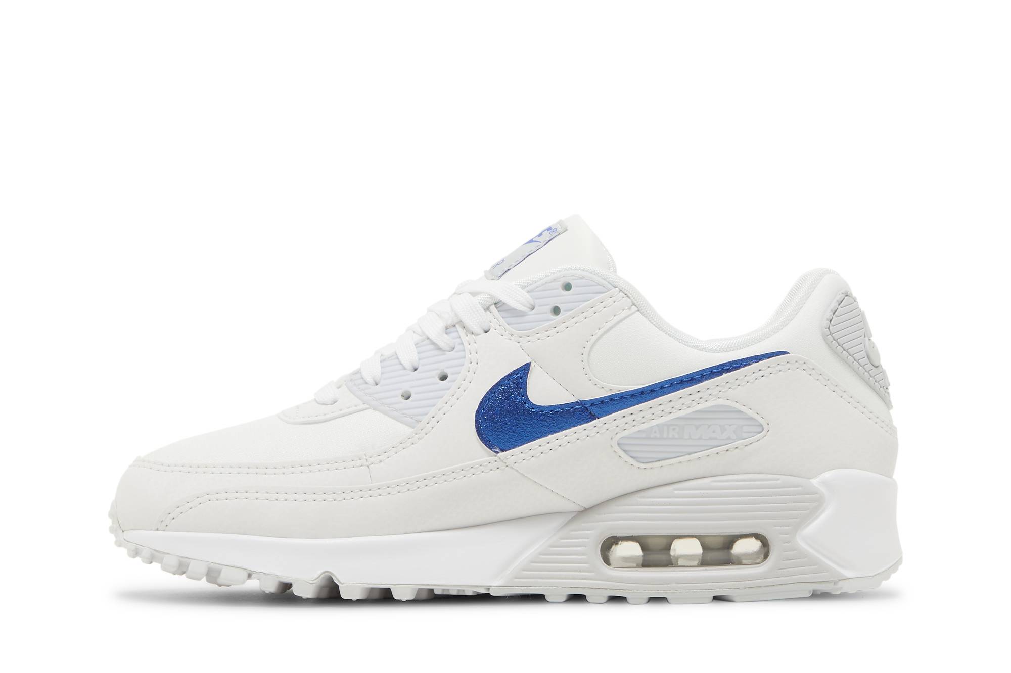 (Women) Nike Air Max 90 'White Metallic Blue' DX0115-100 - Image 3