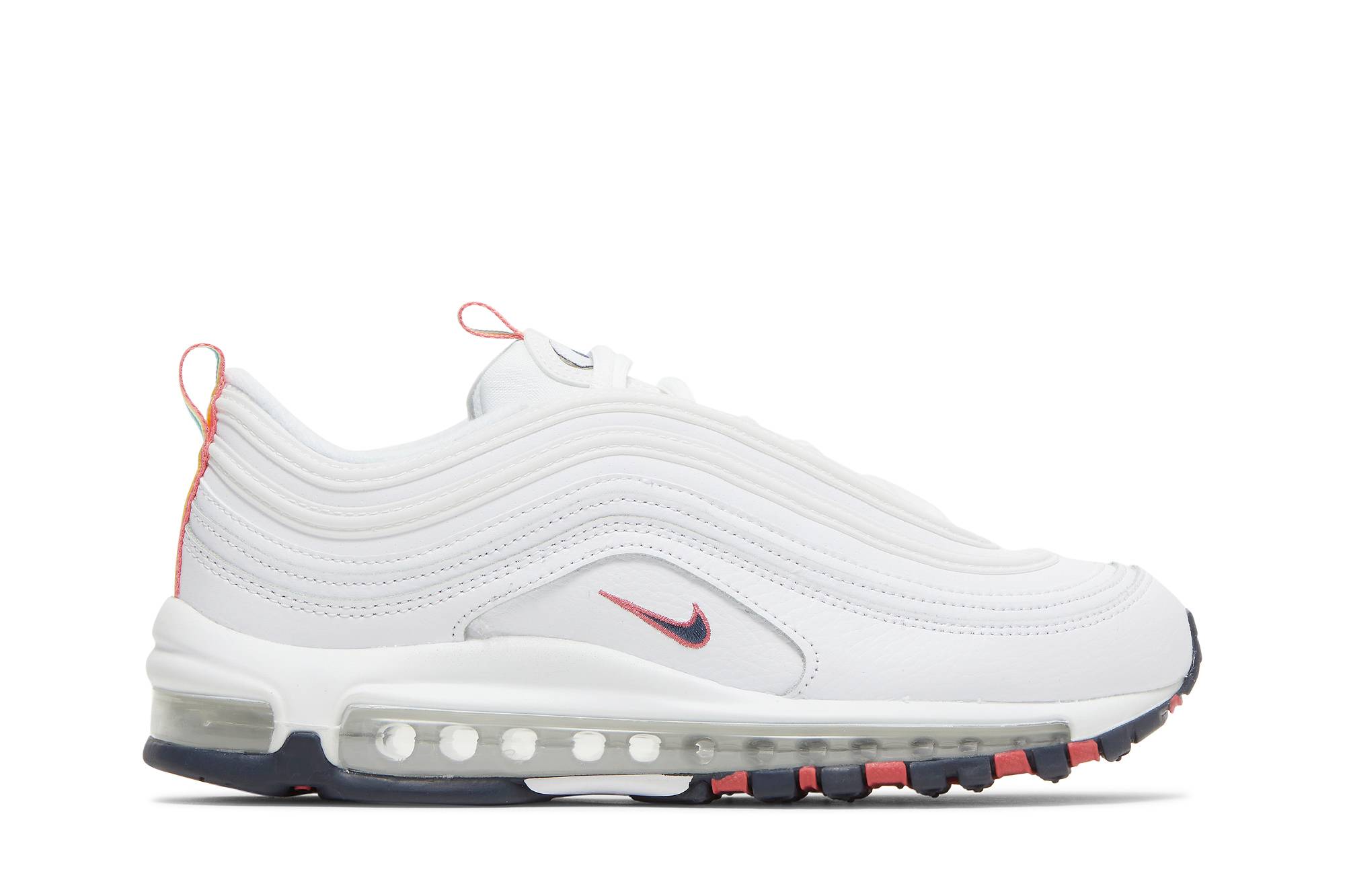 (Women) Nike Air Max 97 White Multi Color Pull Tabs DH1592-100 Coiloa