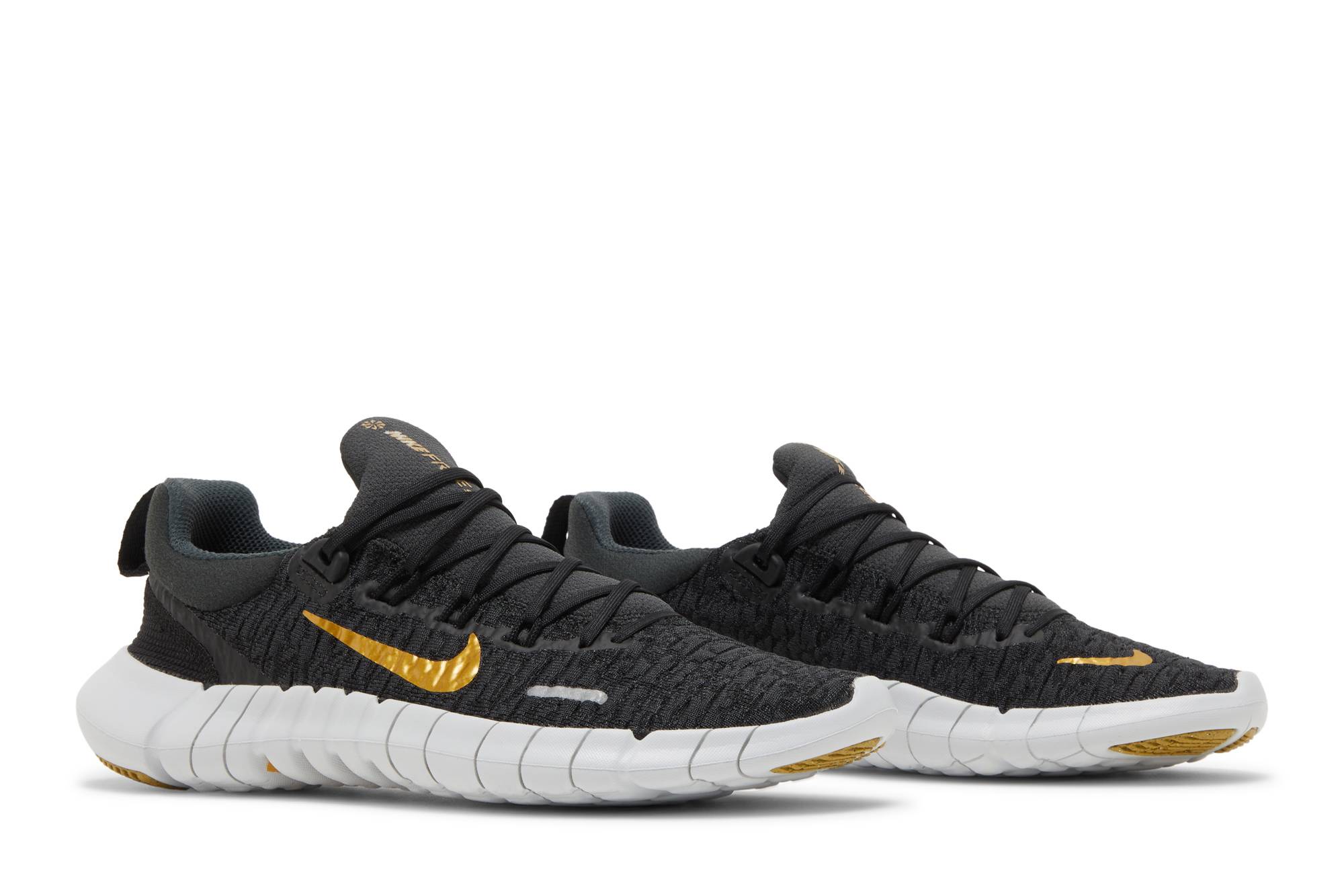 (Women) Nike Free Run 5.0 Next Nature 'Dark Smoke Grey Metallic Gold Coin' CZ1891-005 - Image 8